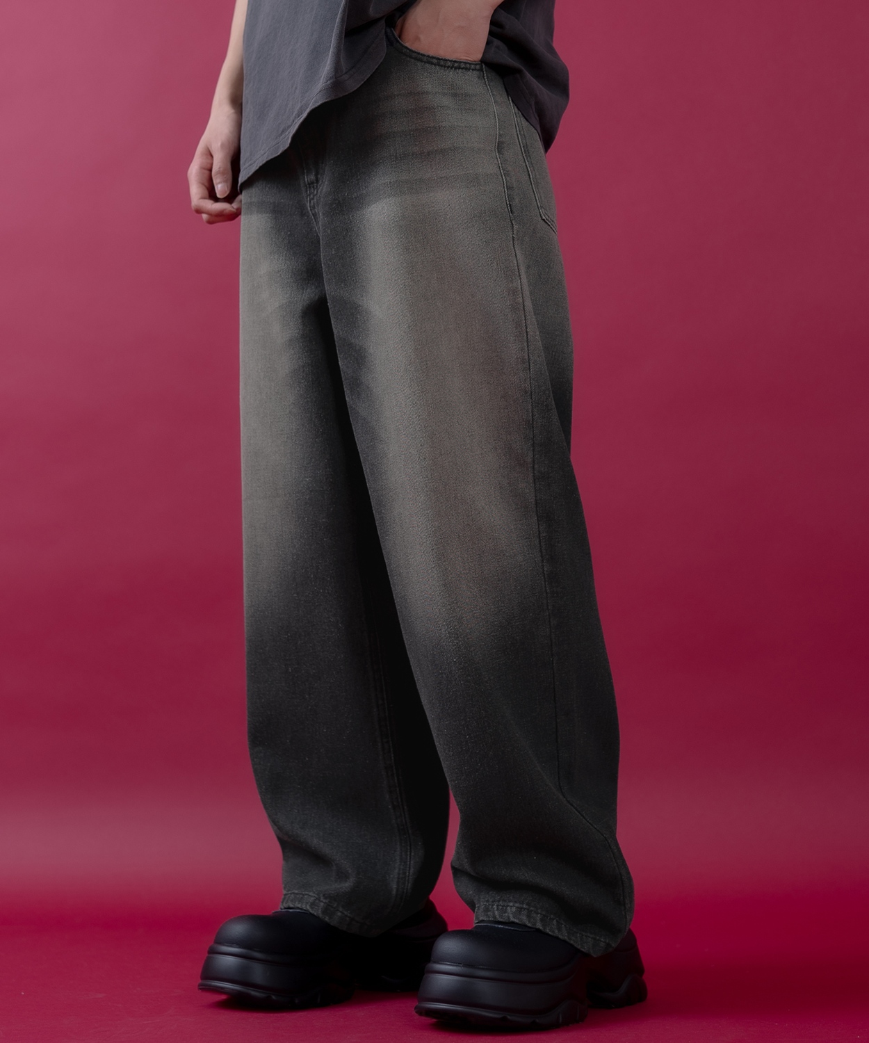 デニムパンツ メンズ レディース  バギーパンツ ビンテージ風 ジーンズ ワイドパンツ アメカジ カジュアル ストリート スケーター 韓国ファッション 古着 | improves | 03