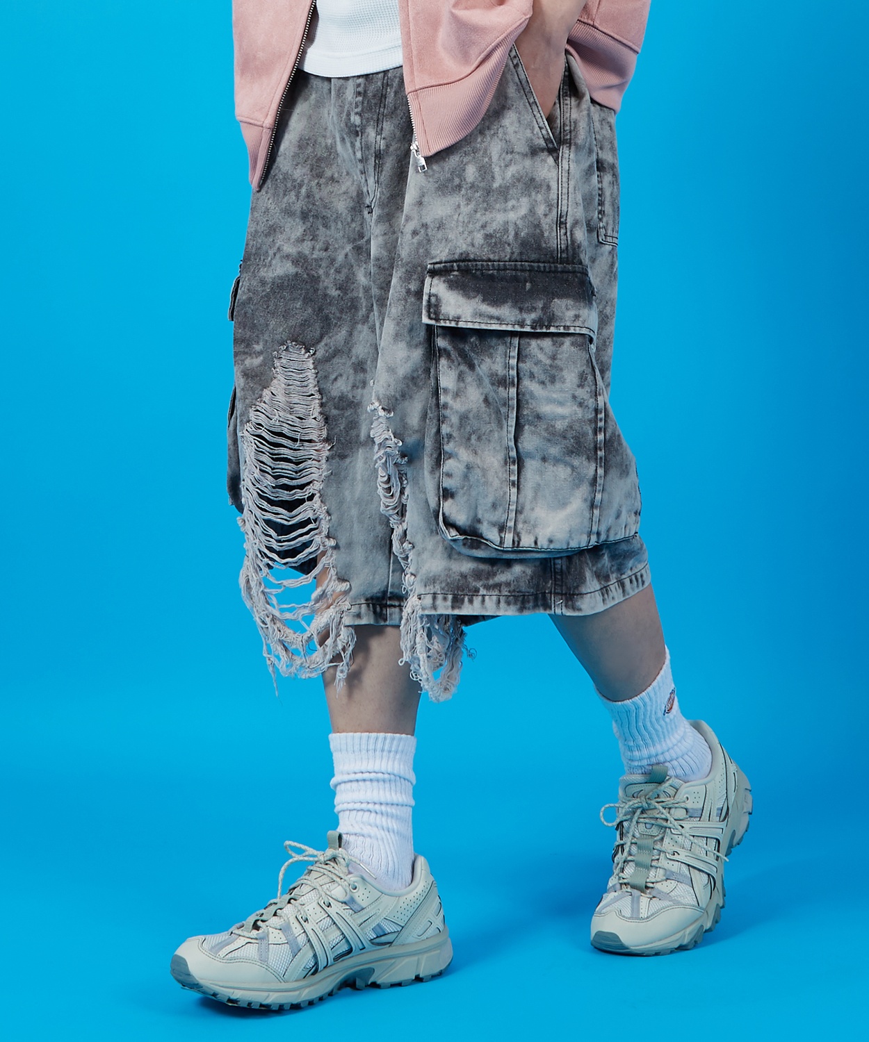 カーゴパンツ メンズ レディース バギー ショーツ デニム Tシャツ アメカジ カジュアル スケーター ストリート 古着MIX 韓国 | improves | 01