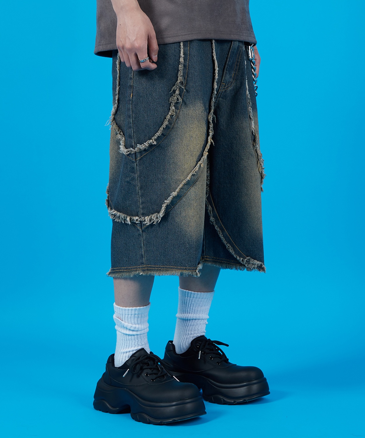 カーゴパンツ メンズ レディース バギー ショーツ デニム Tシャツ アメカジ カジュアル スケーター ストリート 古着MIX 韓国 | improves | 01