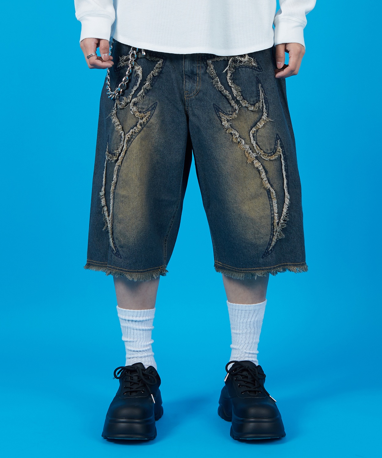 カーゴパンツ メンズ レディース バギー ショーツ デニム Tシャツ アメカジ カジュアル スケーター ストリート 古着MIX 韓国 | improves | 03