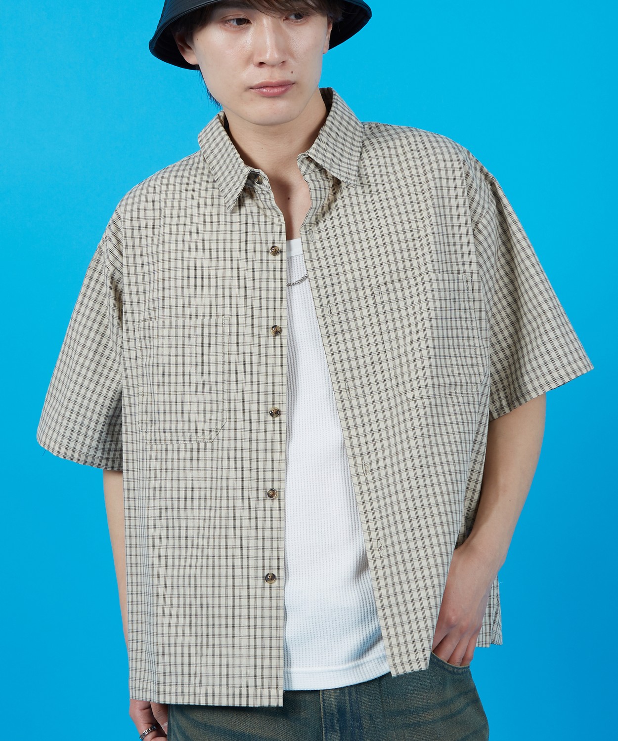 半袖シャツ メンズ レディース チェックシャツ 新生活 公園 オーバーサイズ 大きめ アメカジ カジュアル スケーター ストリート 古着MIX 韓国 | improves | 01