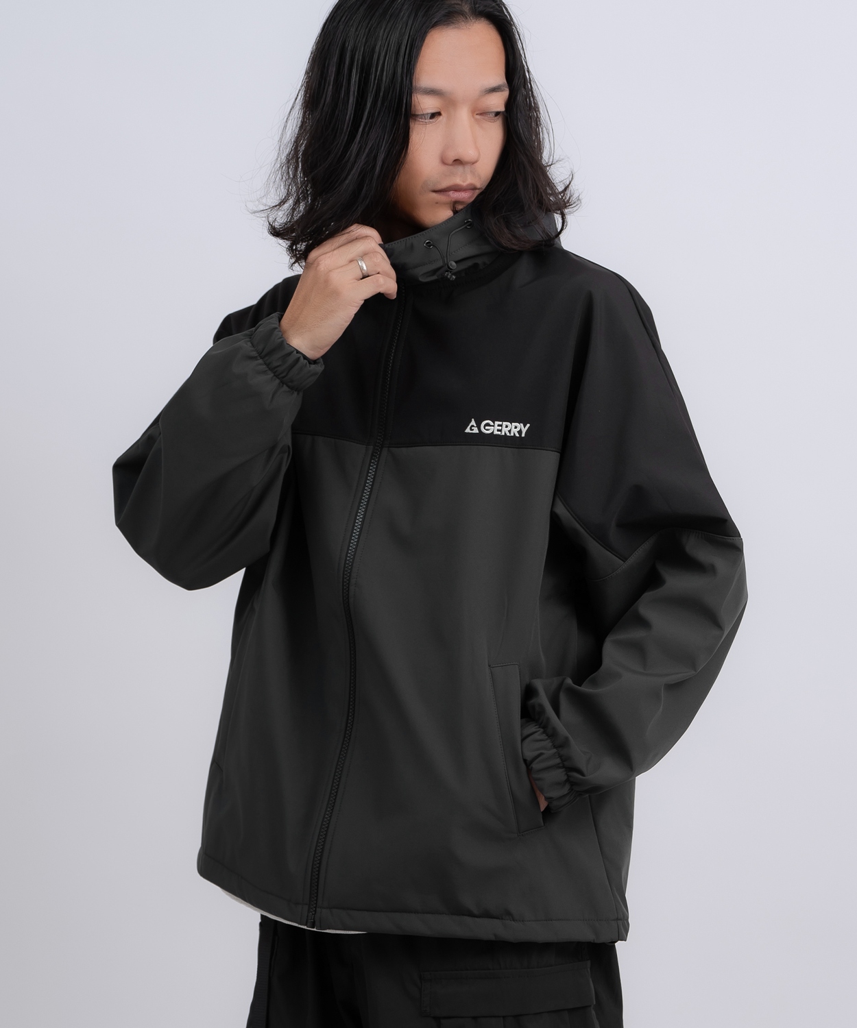 マウンテンパーカー メンズ GERRY ジェリー ワンポイント ブルゾン ウインドブレーカー アウトドア ストリート アメカジ 古着MIX ブラック チャコール | GERRY | 03