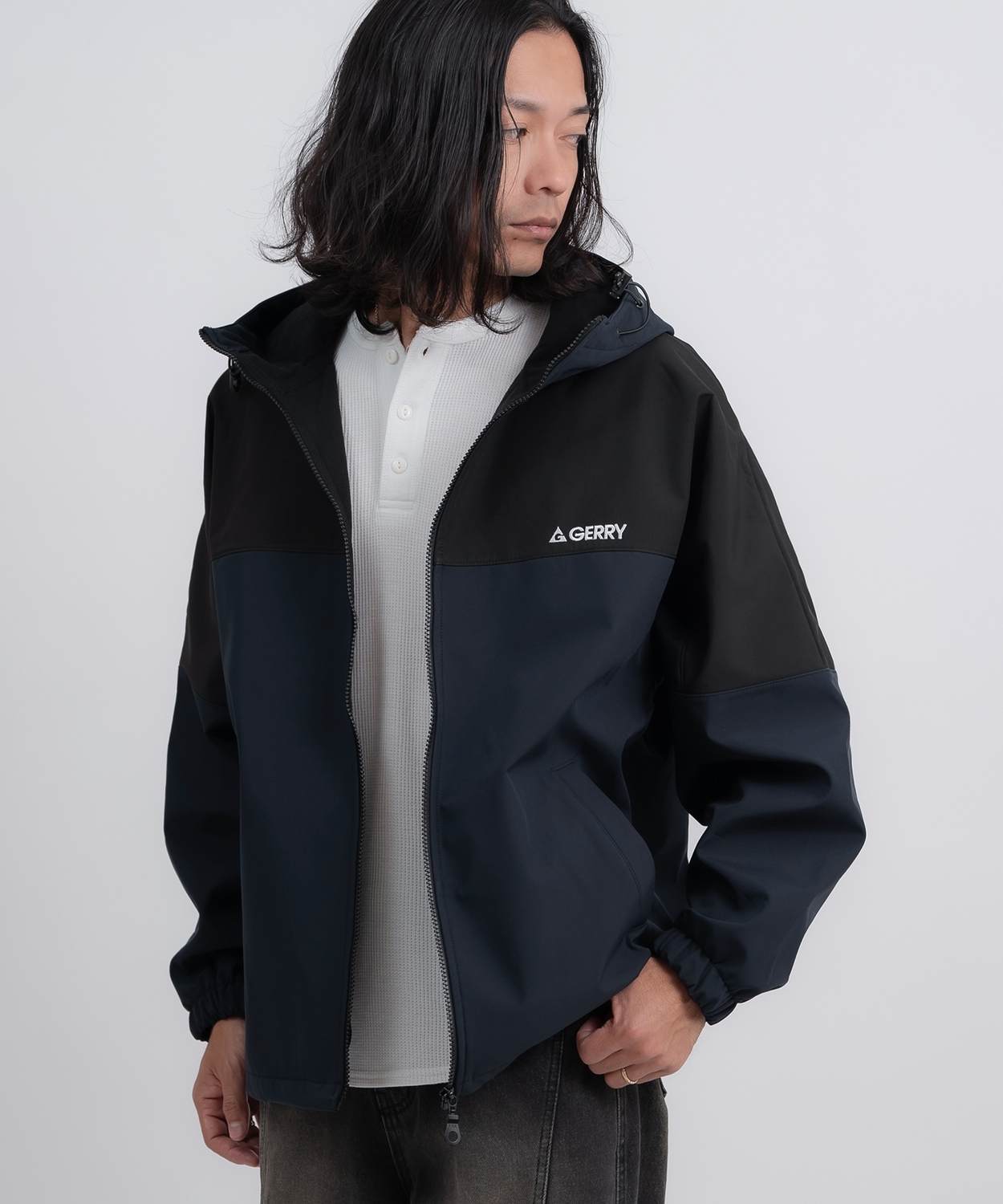 マウンテンパーカー メンズ GERRY ジェリー ワンポイント ブルゾン ウインドブレーカー アウトドア ストリート アメカジ 古着MIX ブラック チャコール | GERRY | 04