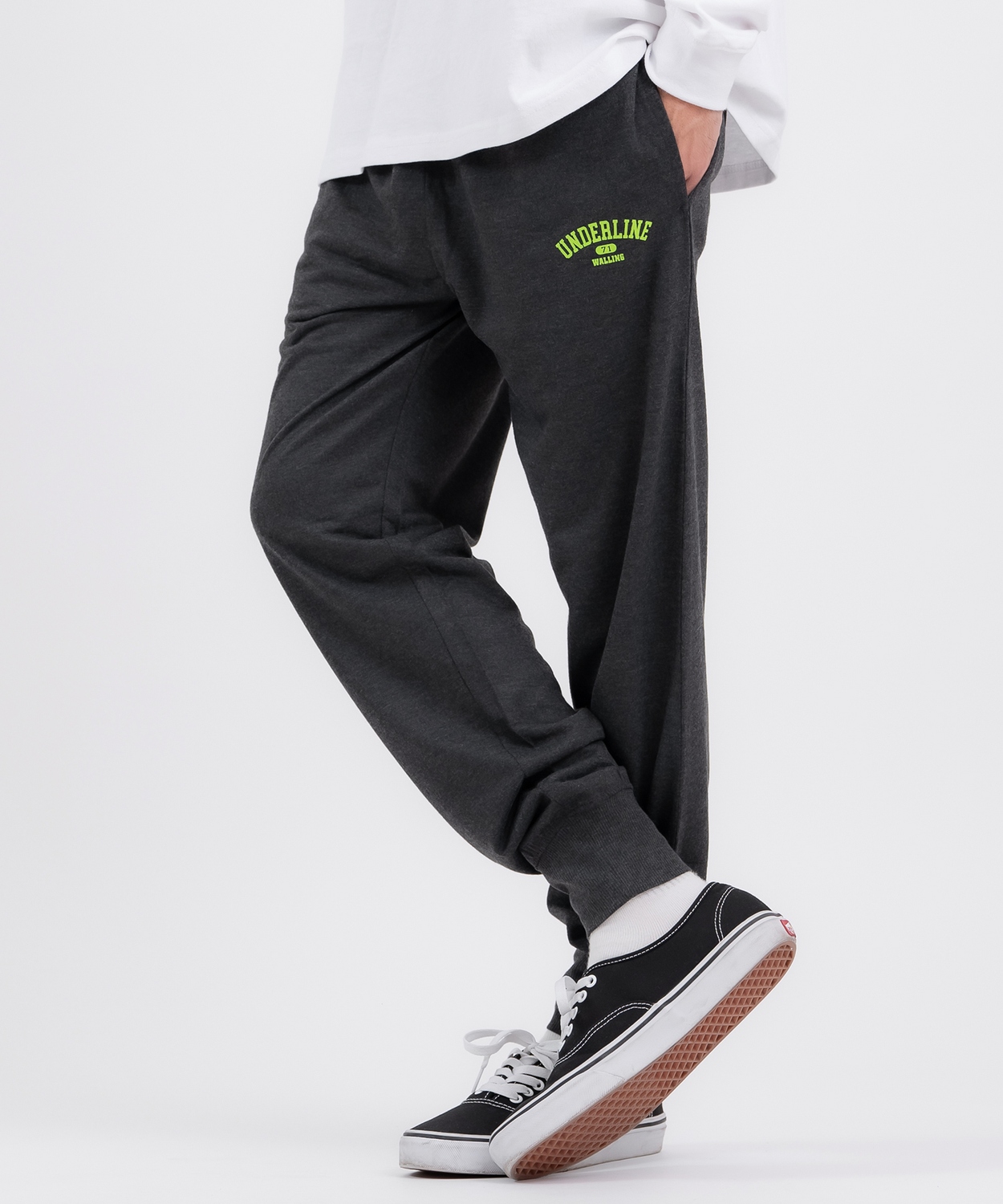 スウェットパンツ メンズ レディース カレッジロゴ プリント 裏毛 ジョガーパンツ カジュアル アメカジ スケーター ストリート 韓国 ブラック グレー | improves | 05