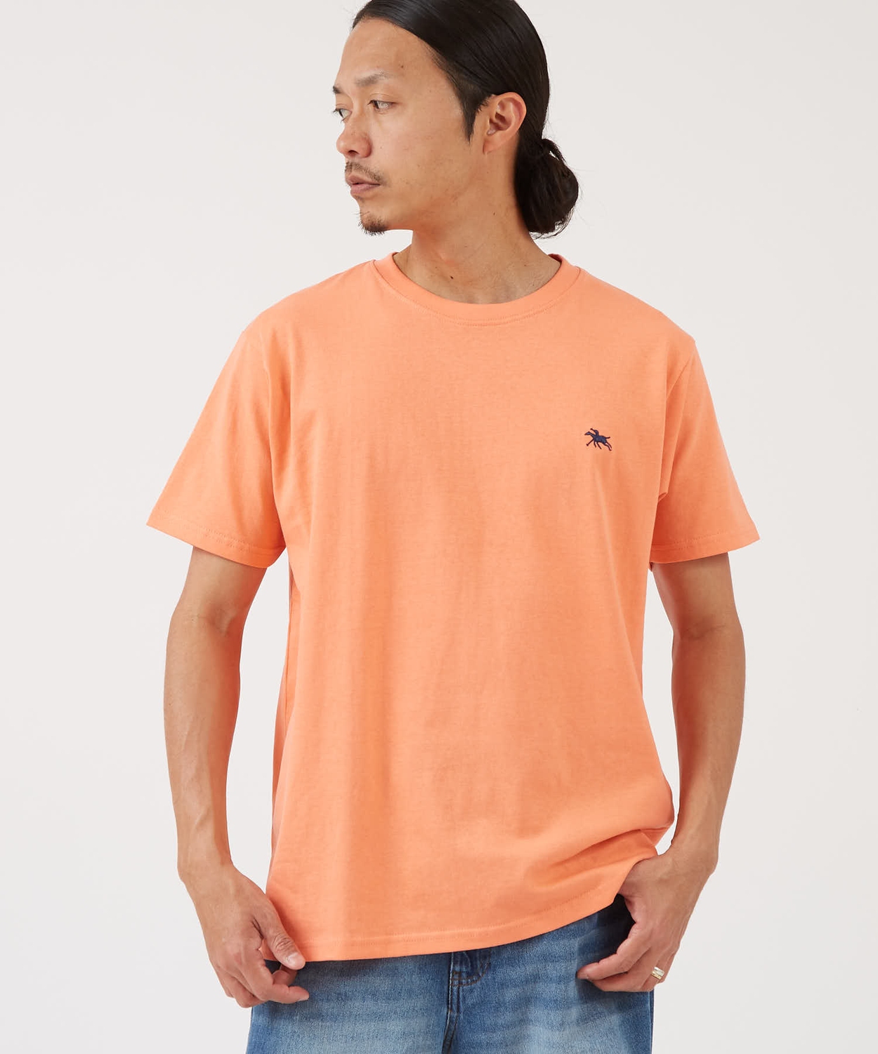 半袖Tシャツ メンズ POLOCHAMPS バッグロゴ ポニー カットソー 大きめ カジュアル ストリート ブラック チャコール ホワイト | improves | 03