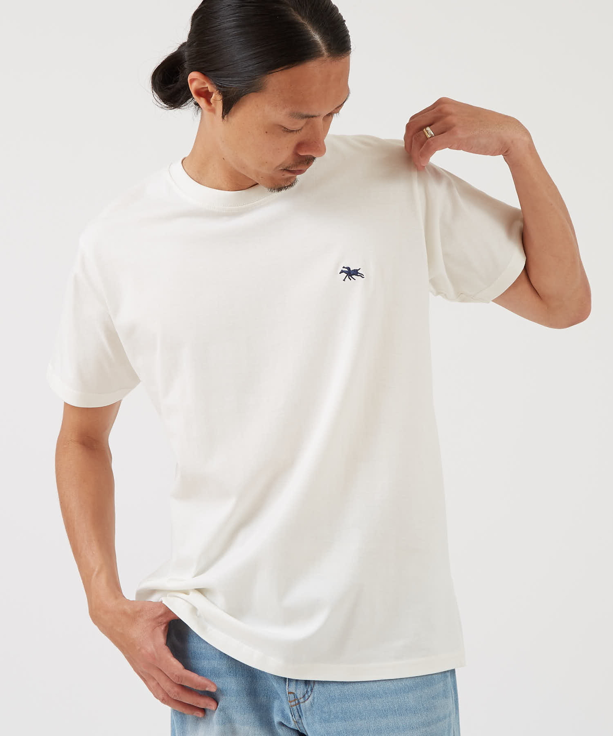 半袖Tシャツ メンズ POLOCHAMPS バッグロゴ ポニー カットソー 大きめ カジュアル ストリート ブラック チャコール ホワイト | improves | 04