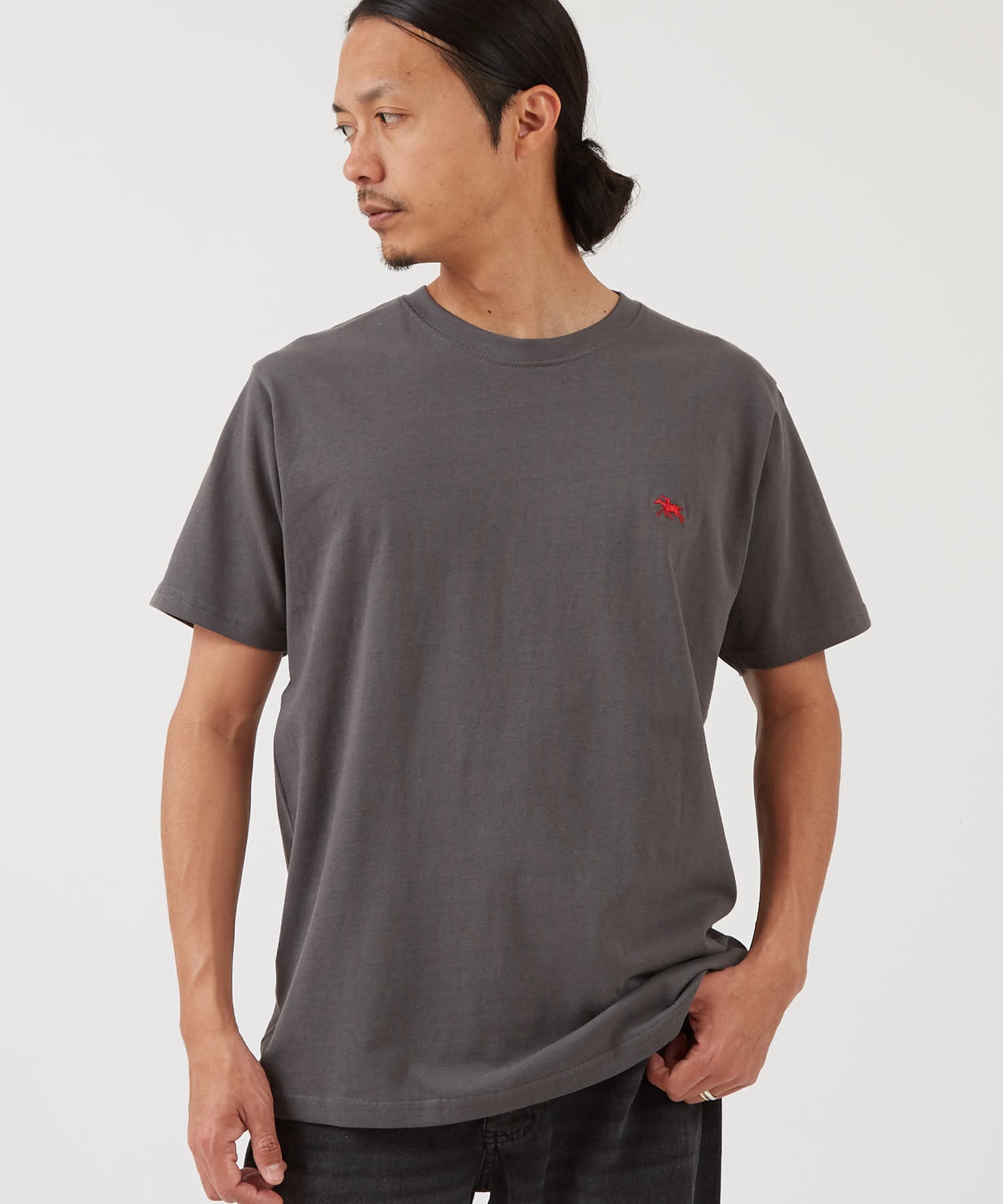 半袖Tシャツ メンズ POLOCHAMPS バッグロゴ ポニー カットソー 大きめ カジュアル ストリート ブラック チャコール ホワイト | improves | 06