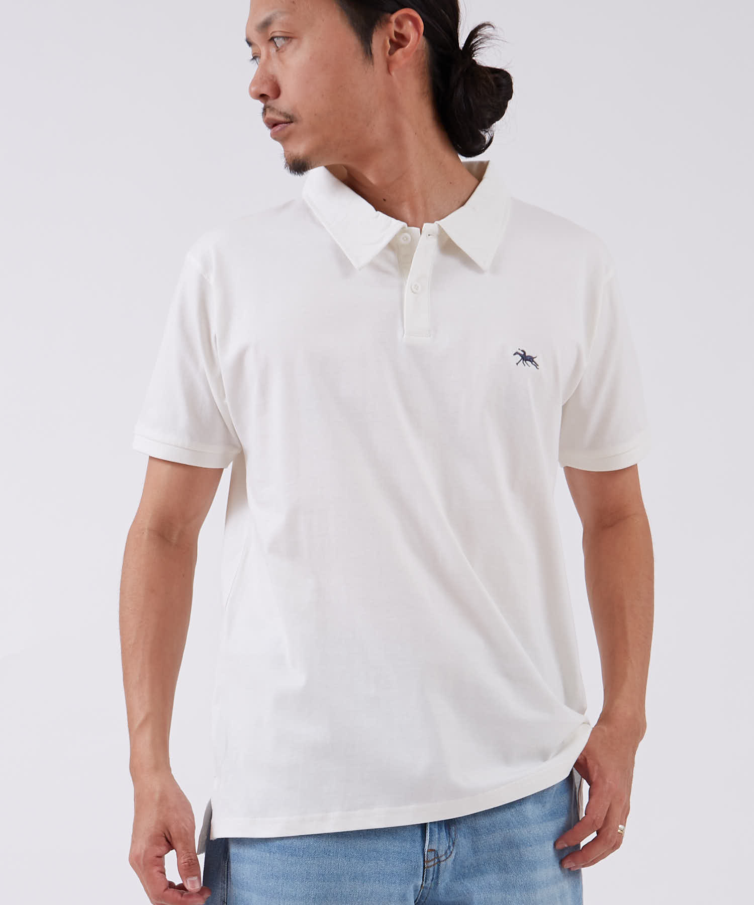 半袖Tシャツ メンズ POLOCHAMPS ポロチャンプス ポロシャツ ワンポイント 刺繍 カジュアル  クールビズ ビジカジ オフィス ブラック チャコール ホワイト | improves | 02