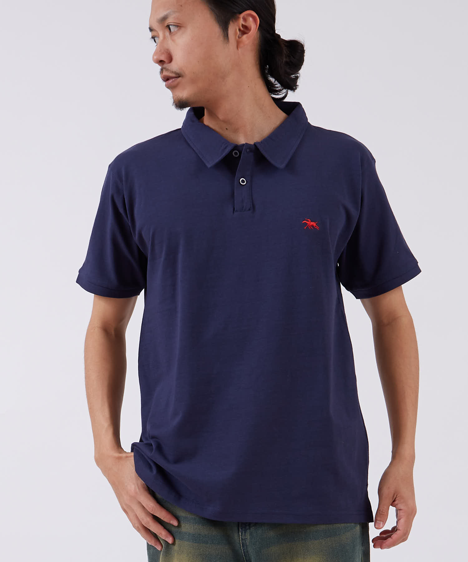 半袖Tシャツ メンズ POLOCHAMPS ポロチャンプス ポロシャツ ワンポイント 刺繍 カジュアル  クールビズ ビジカジ オフィス ブラック チャコール ホワイト | improves | 06