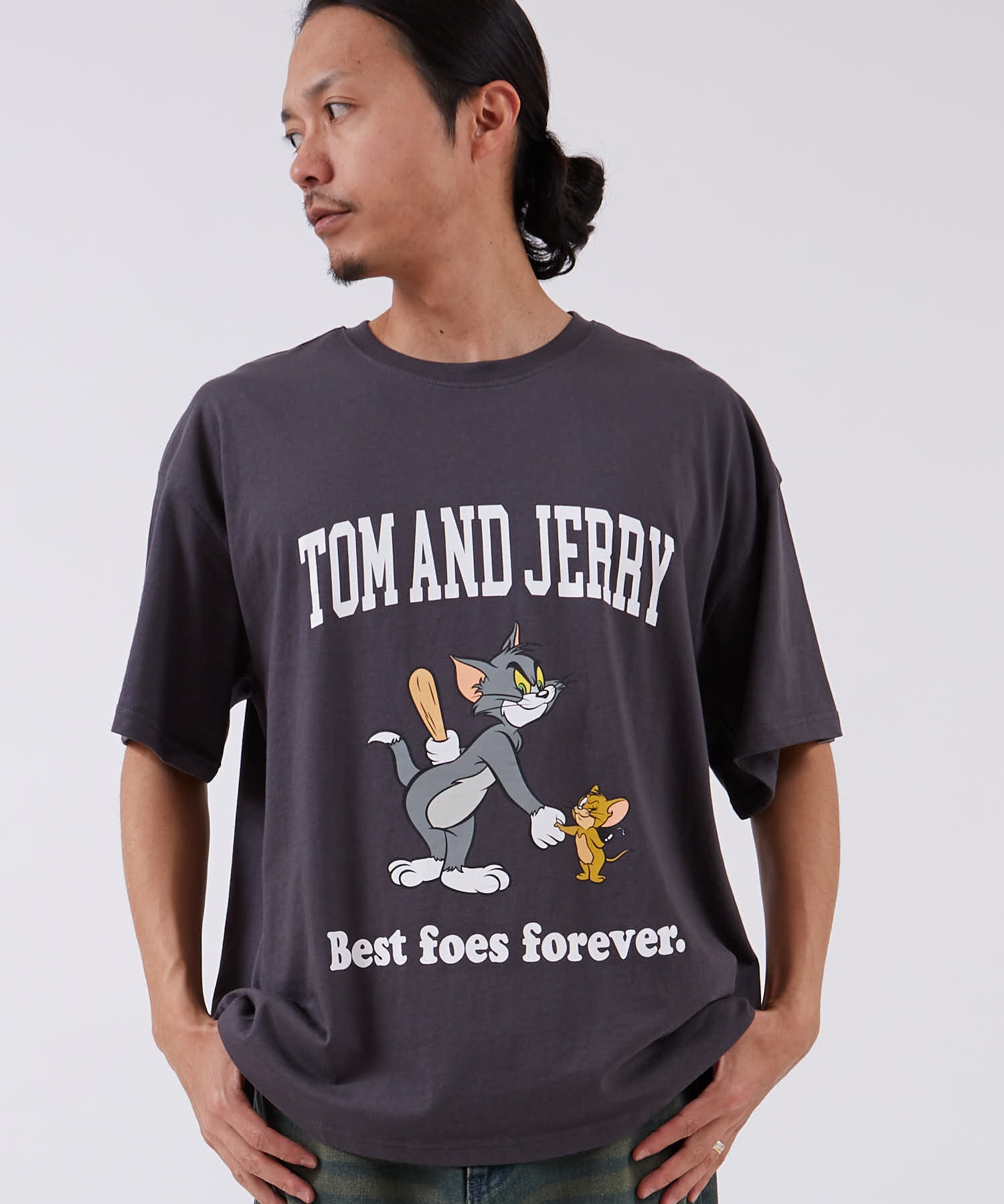 半袖Tシャツ メンズ TOM&JERRY トムとジェリー プリント カットソー カートゥーン 大きめ アメカジ カジュアル スケーター ストリート 古着MIX | improves | 01