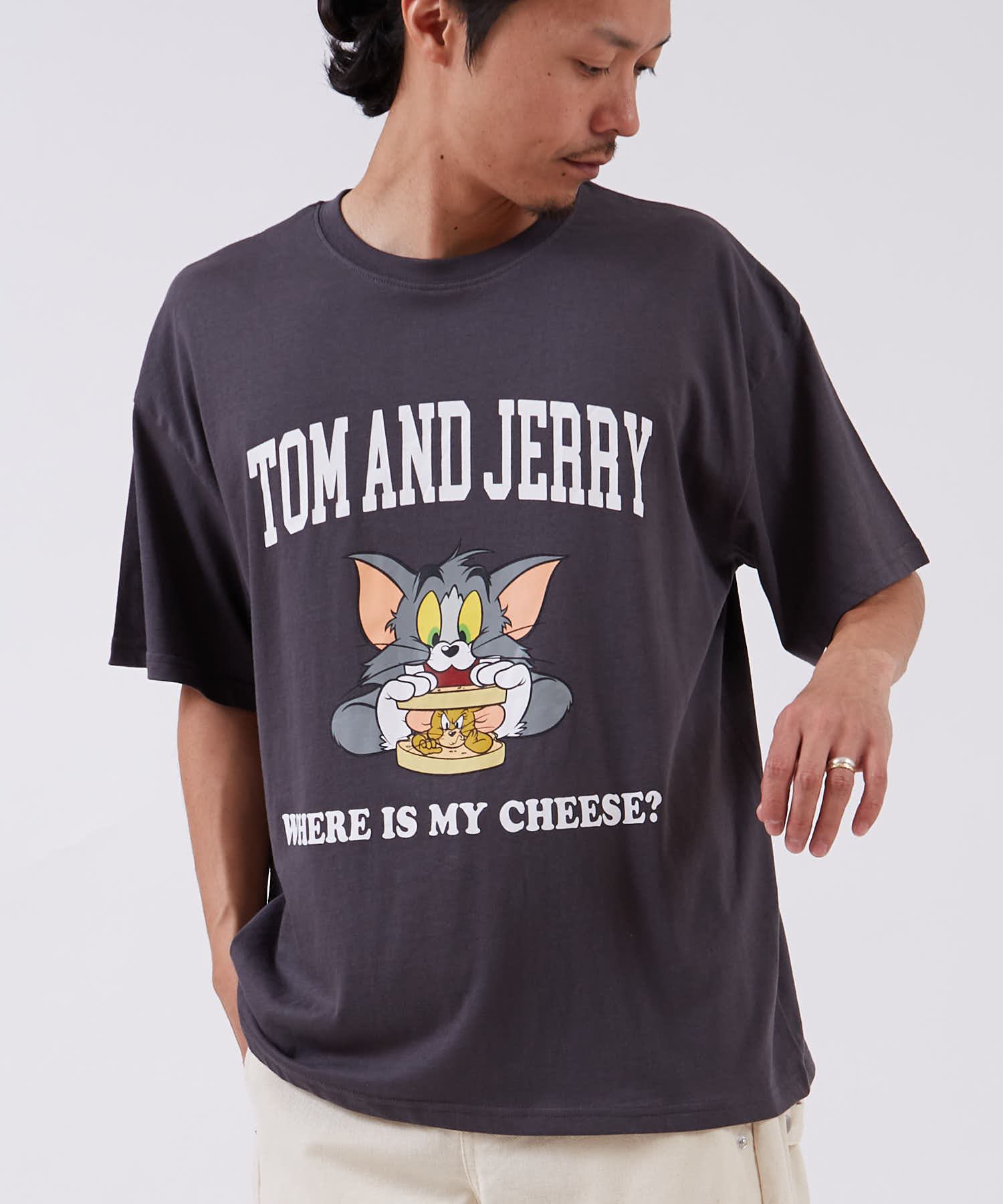 半袖Tシャツ メンズ TOM&JERRY トムとジェリー プリント カットソー カートゥーン 大きめ アメカジ カジュアル スケーター ストリート 古着MIX | improves | 05