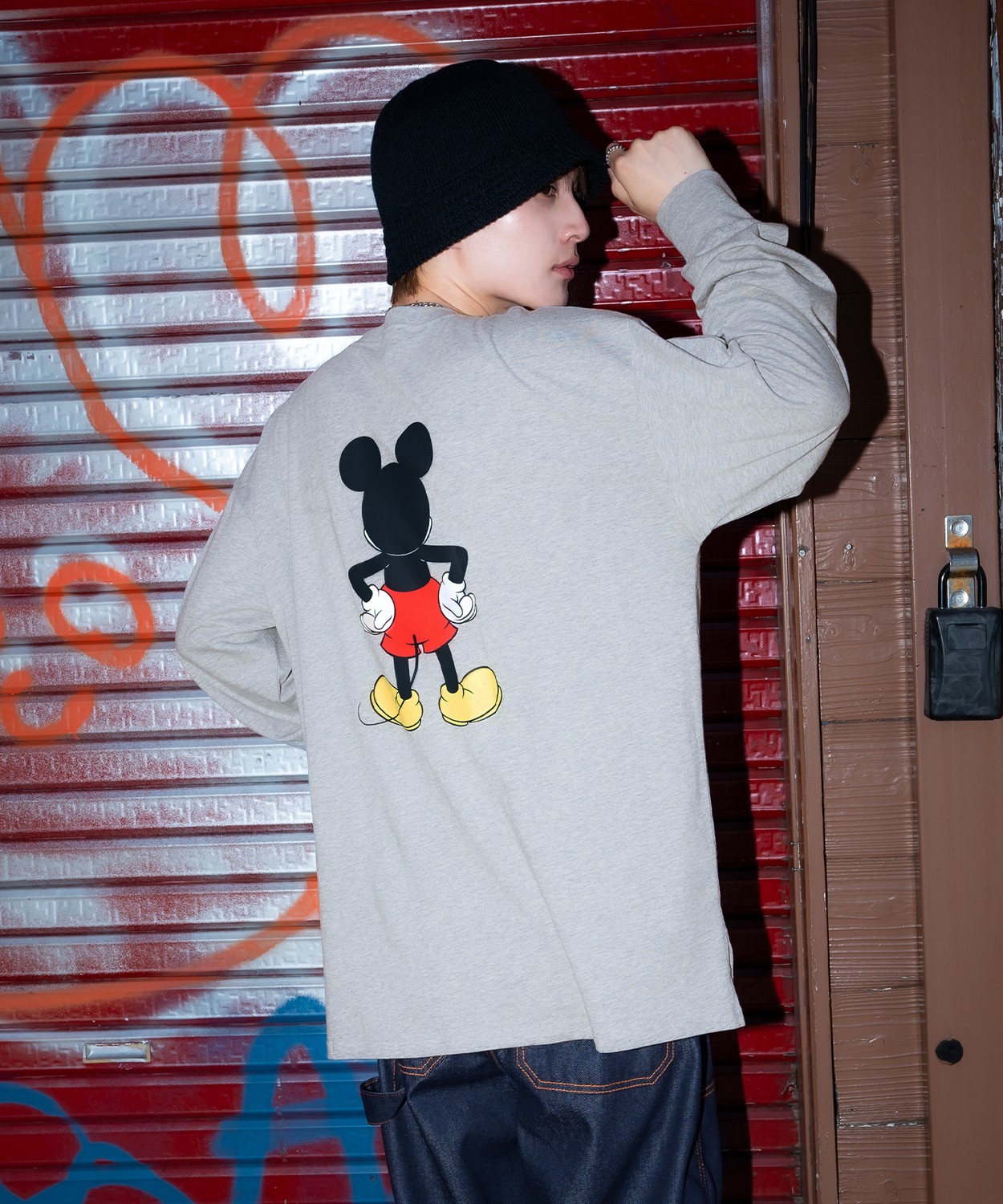 長袖Tシャツ メンズ レディース ミッキーマウス グッズ キャラT キャラクター トップス 綿100％ ロング スリーブ カジュアル ストリート スケーター 古着MIX | improves | 02