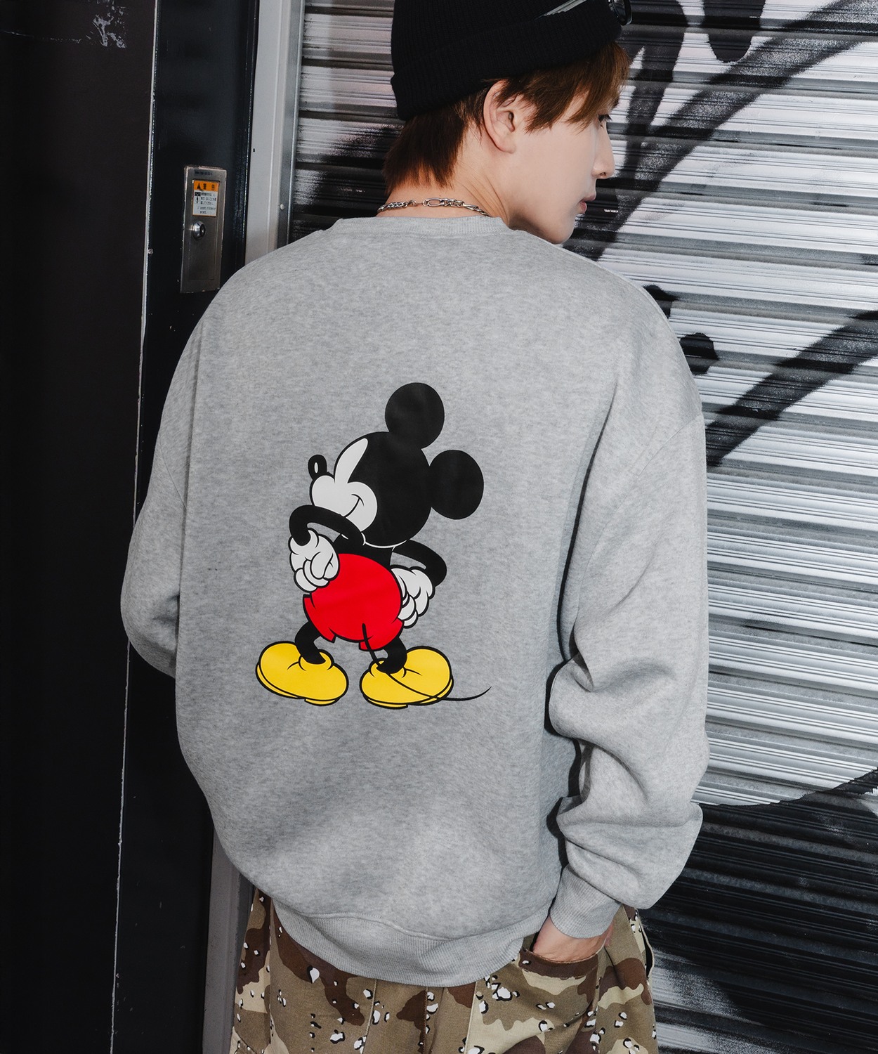 トレーナー メンズ MICKEY ミッキー プリント コットンタッチ 裏起毛 スウェットトレーナー 大きめ アメカジ スケーター ストリート 古着MIX 韓国 | improves | 02