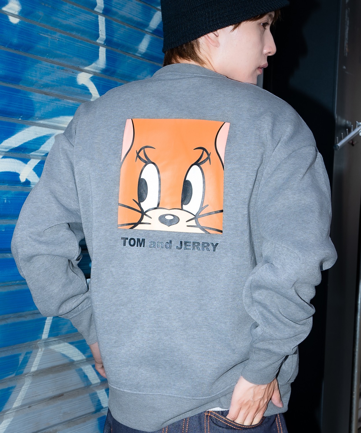 トレーナー メンズ TOM&JERRY  トムとジェリー バックプリント 裏起毛 スウェット クルーネック カートゥーン 大きめ アメカジ ストリート 古着MIX 韓国 | improves | 02