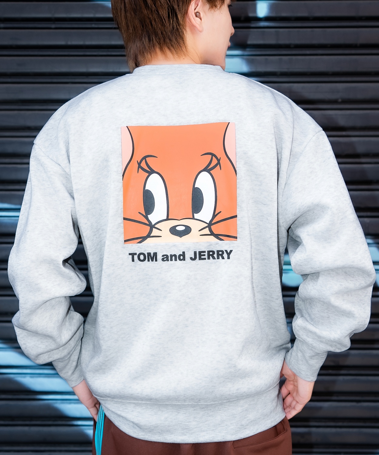 トレーナー メンズ TOM&JERRY  トムとジェリー バックプリント 裏起毛 スウェット クルーネック カートゥーン 大きめ アメカジ ストリート 古着MIX 韓国 | improves | 01
