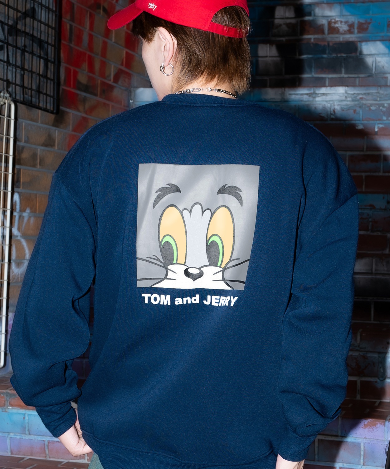 トレーナー メンズ TOM&JERRY  トムとジェリー バックプリント 裏起毛 スウェット クルーネック カートゥーン 大きめ アメカジ ストリート 古着MIX 韓国 | improves | 02