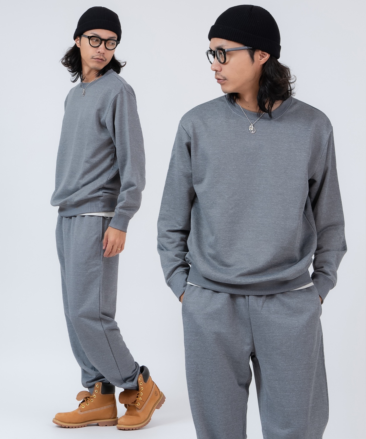 スウェット セットアップ メンズ レディース トレーナー ジョガーパンツ スムース裏毛 無地 ゆったり リラックス ストリート ビッグシルエット ルームウェア | improves | 02