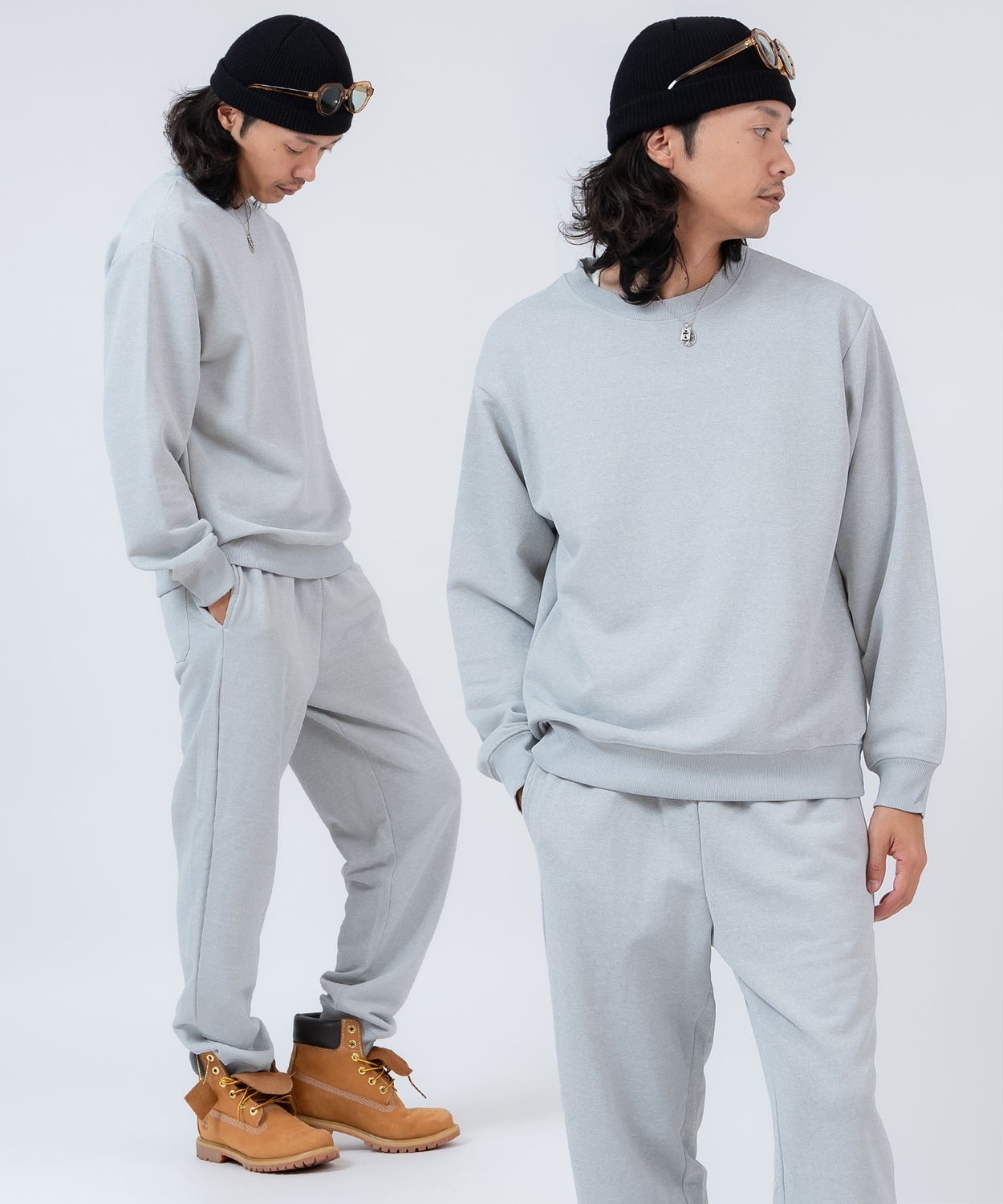 スウェット セットアップ メンズ レディース トレーナー ジョガーパンツ スムース裏毛 無地 ゆったり リラックス ストリート ビッグシルエット ルームウェア | improves | 03