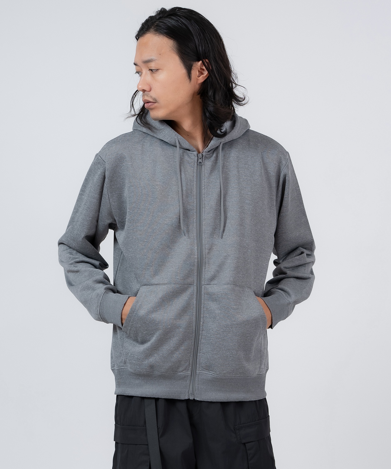 パーカー メンズ スウェット フーディー フルジップ セットアップ 無地 シンプル ゆったり 大きいサイズ カジュアル ベーシック ノームコア ストリート | improves | 02