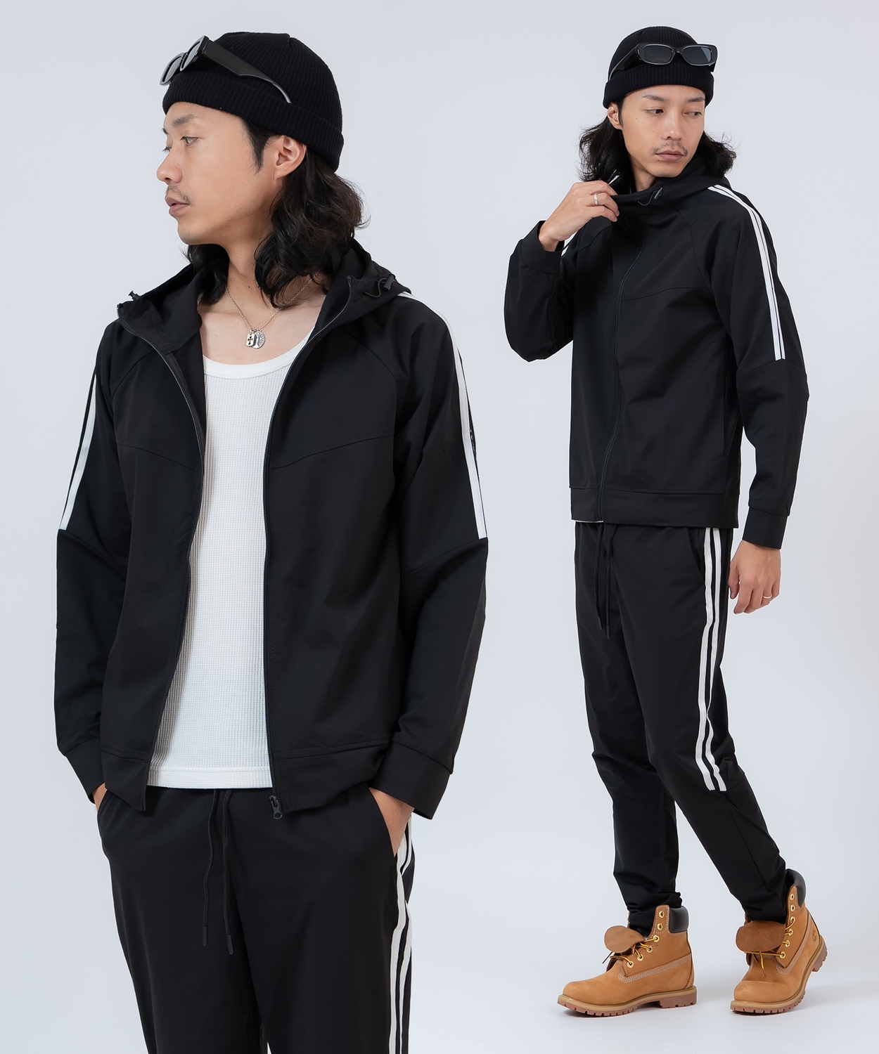 トラックジャケット サイドライン メンズ セットアップ ジャージ ジョガーパンツ ライン入り スポーティー カジュアル ストリート 90s レトロ  韓国ファッション | improves | 01