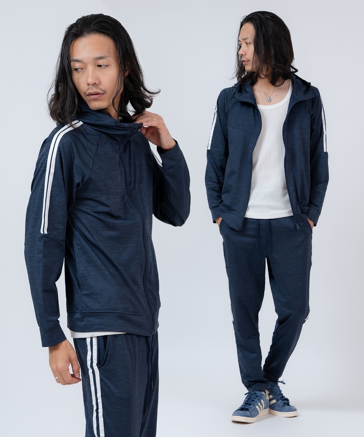 トラックジャケット サイドライン メンズ セットアップ ジャージ ジョガーパンツ ライン入り スポーティー カジュアル ストリート 90s レトロ  韓国ファッション | improves | 02