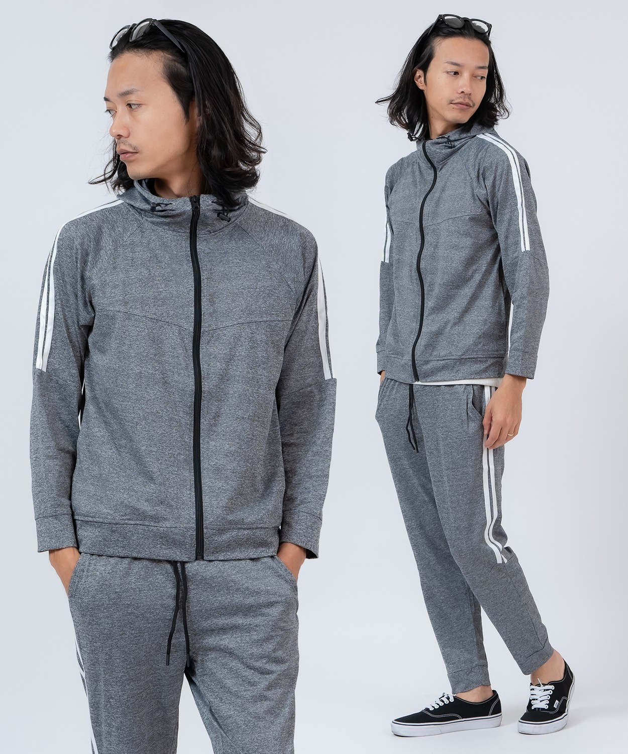 トラックジャケット サイドライン メンズ セットアップ ジャージ ジョガーパンツ ライン入り スポーティー カジュアル ストリート 90s レトロ  韓国ファッション | improves | 03