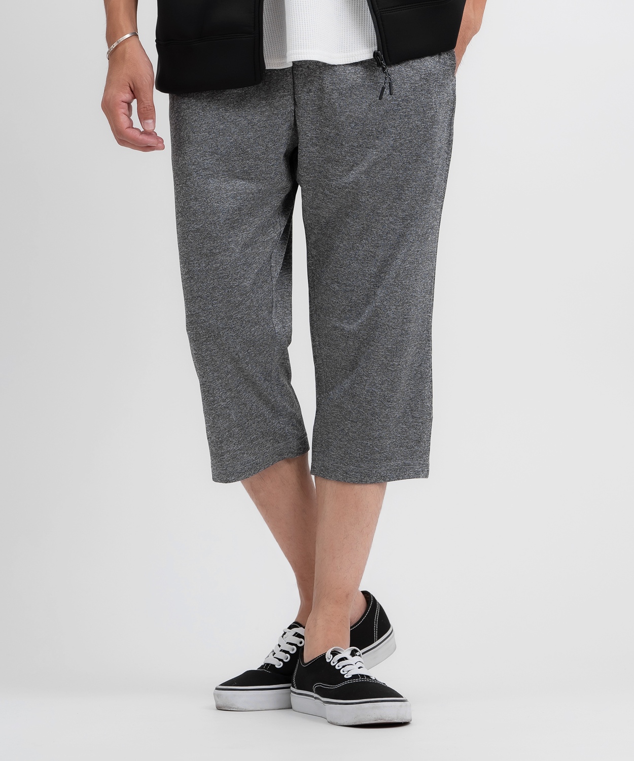 クロップドパンツ メンズ 7分丈 クロップド丈 ジャージ イージーパンツ リラックスパンツ ストレッチ ジョガーパンツ スポーツ 部屋着 ルームウェア ストリート | improves | 03
