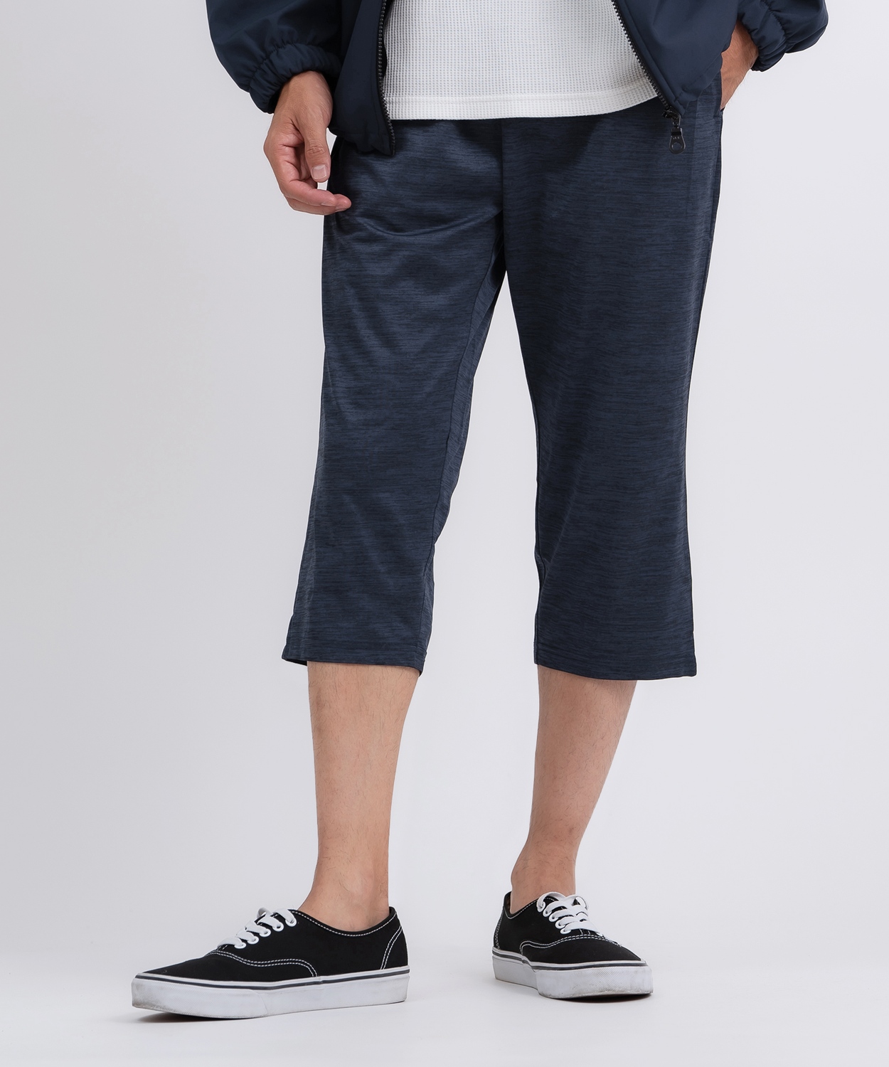 クロップドパンツ メンズ 7分丈 クロップド丈 ジャージ イージーパンツ リラックスパンツ ストレッチ ジョガーパンツ スポーツ 部屋着 ルームウェア ストリート | improves | 02