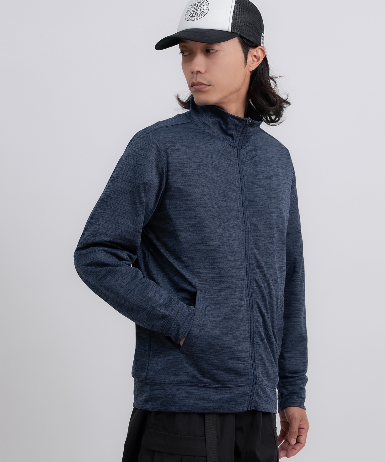 トラックジャケット ジャージ メンズ ブルゾン ジップアップ ストレッチ アウター スポーツ トレーニング ルームウェア ストリート カジュアル 韓国ファッション | improves | 02