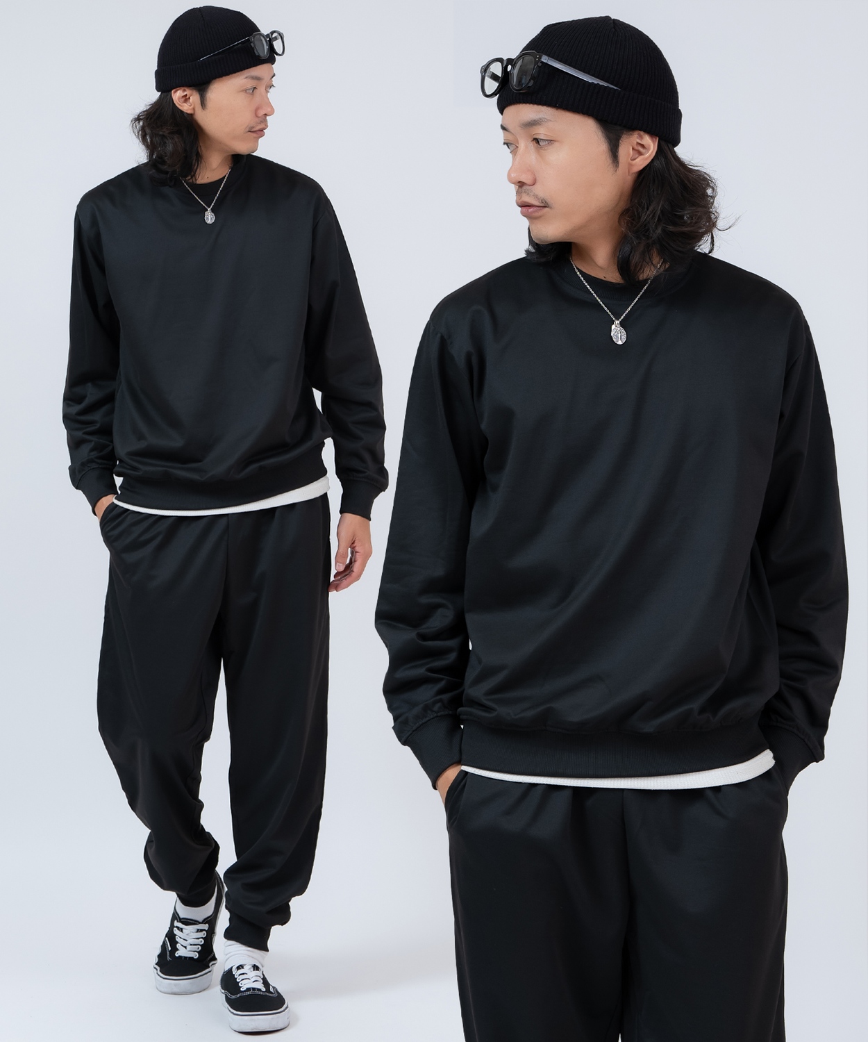 セットアップ メンズ レディース ライトスウェット ミニ裏毛 ビッグシルエット トレーナー ジョガーパンツ 無地 カジュアル ルームウェア | improves | 01