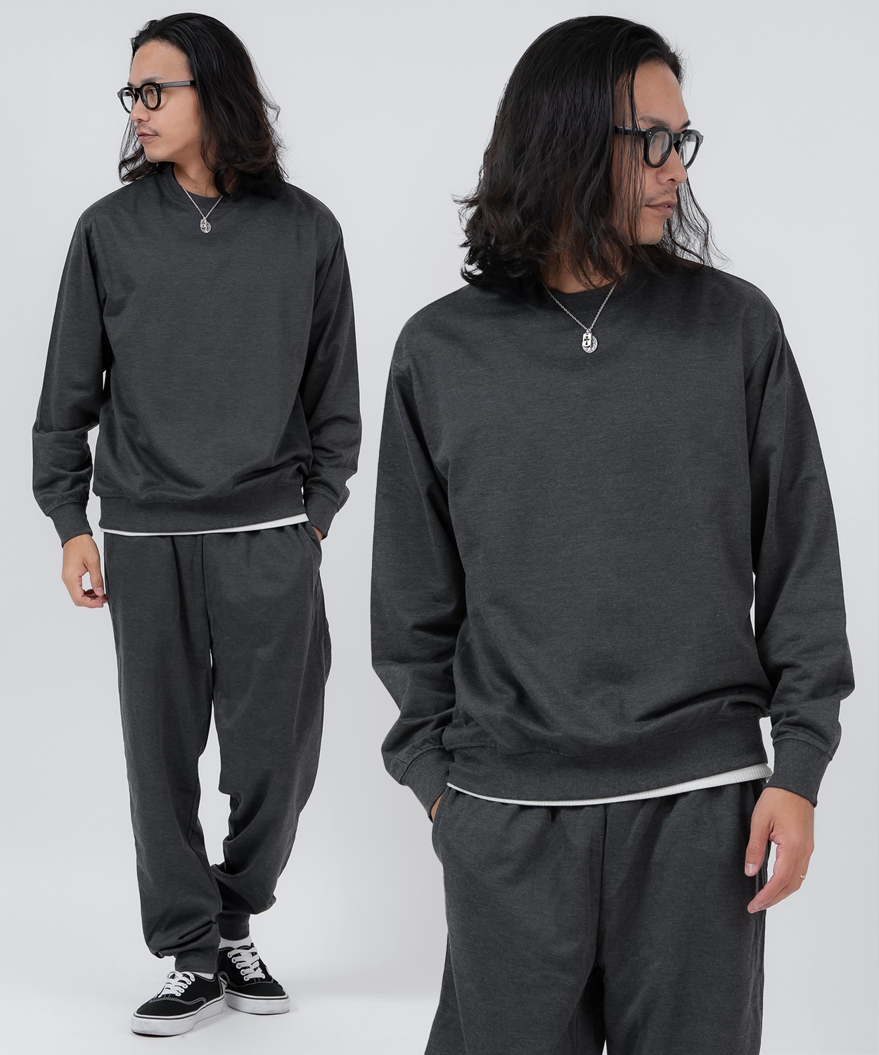 セットアップ メンズ レディース ライトスウェット ミニ裏毛 ビッグシルエット トレーナー ジョガーパンツ 無地 カジュアル ルームウェア | improves | 03