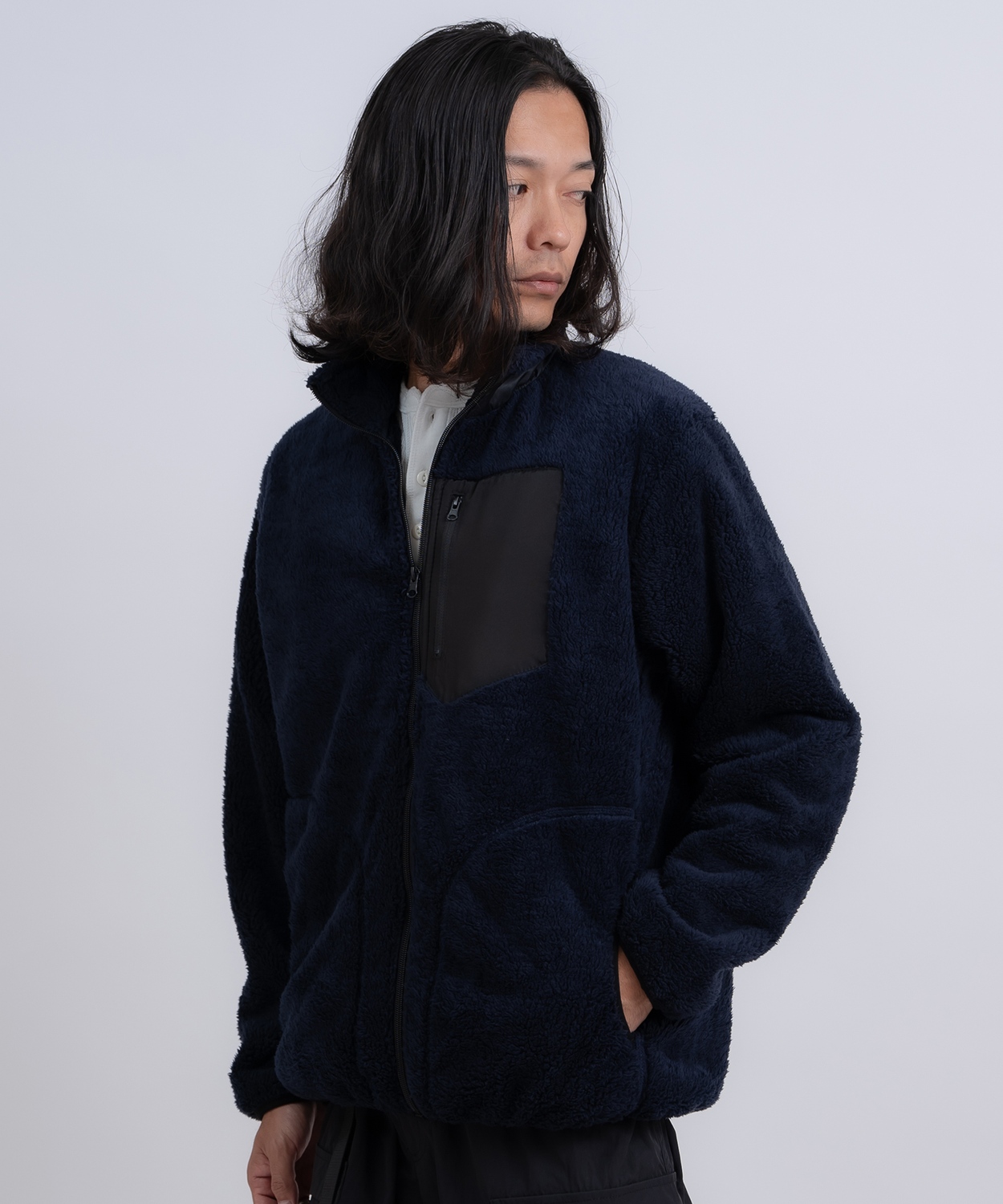 ブルゾン メンズ スタンドカラー ボアジャケット アメカジ カジュアル Y2K ストリート 90s ストリート 韓国ファッション ブラック ネイビー カーキ | improves | 03