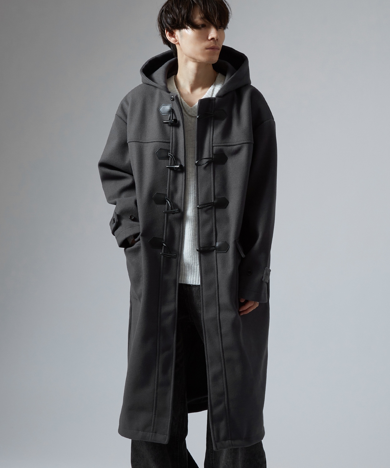 コート メンズ ウールライク ステンカラーコート ロングコート 大きめ モード きれいめ クラシカル カジュアル シンプル オーセンティック 古着MIX 韓国 | improves | 02