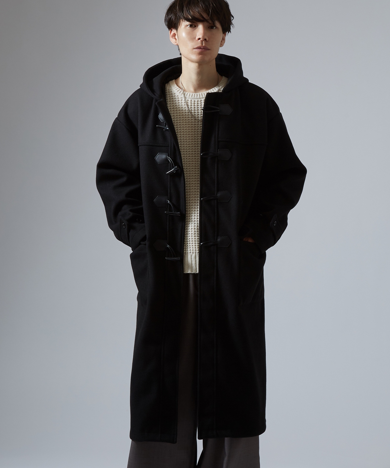 コート メンズ ウールライク ステンカラーコート ロングコート 大きめ モード きれいめ クラシカル カジュアル シンプル オーセンティック 古着MIX 韓国 | improves | 03
