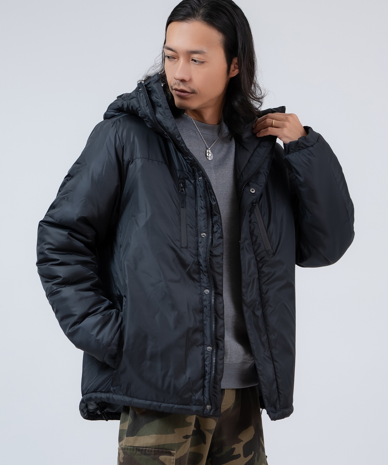 ダウンジャケット メンズ 中綿 ナイロン マウンテンパーカー フーディー ジャンパー アウター 防寒 オーバーサイズ アウトドア ストリート アメカジ | improves | 02