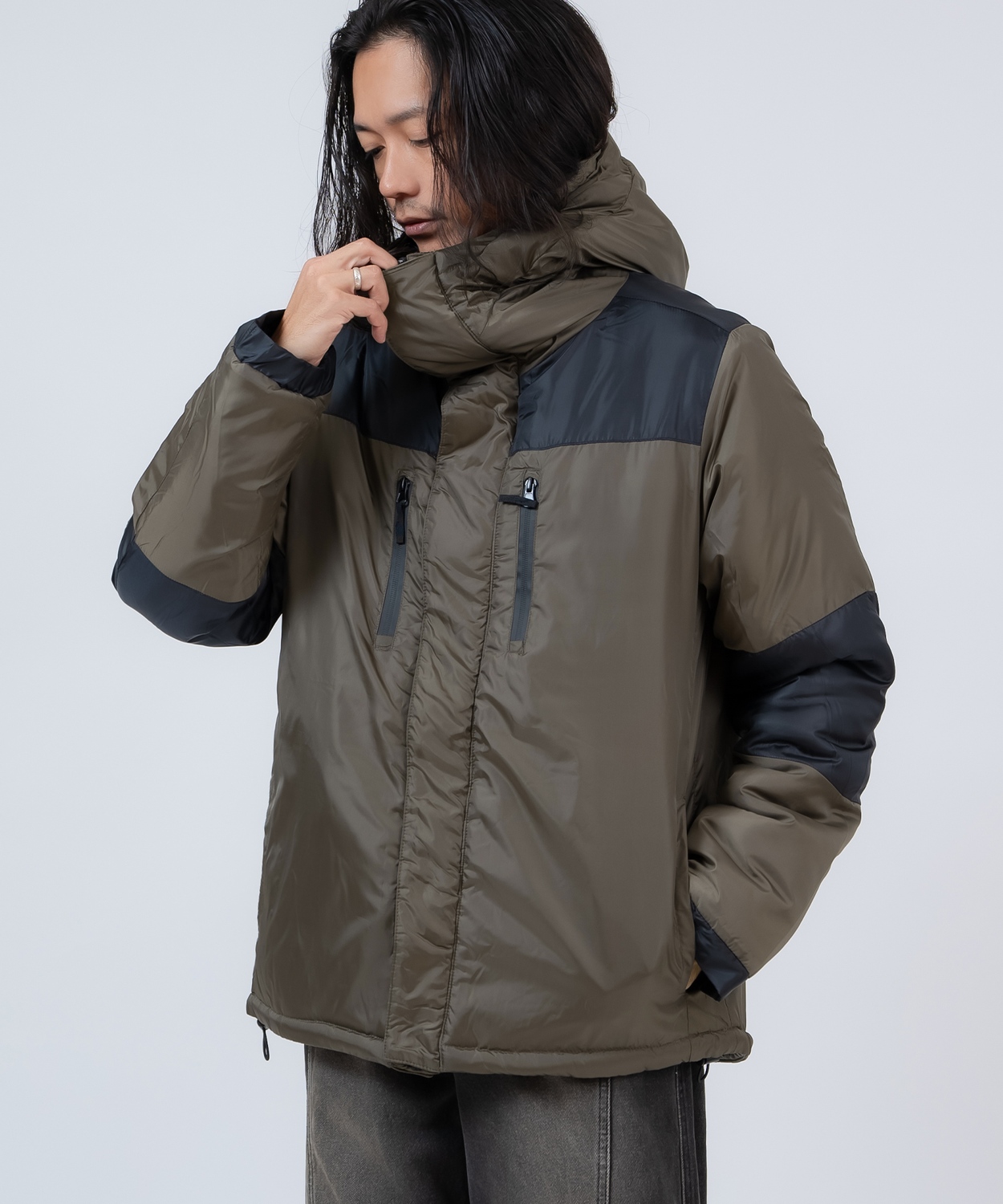 ダウンジャケット メンズ 中綿 ナイロン マウンテンパーカー フーディー ジャンパー アウター 防寒 オーバーサイズ アウトドア ストリート アメカジ | improves | 03