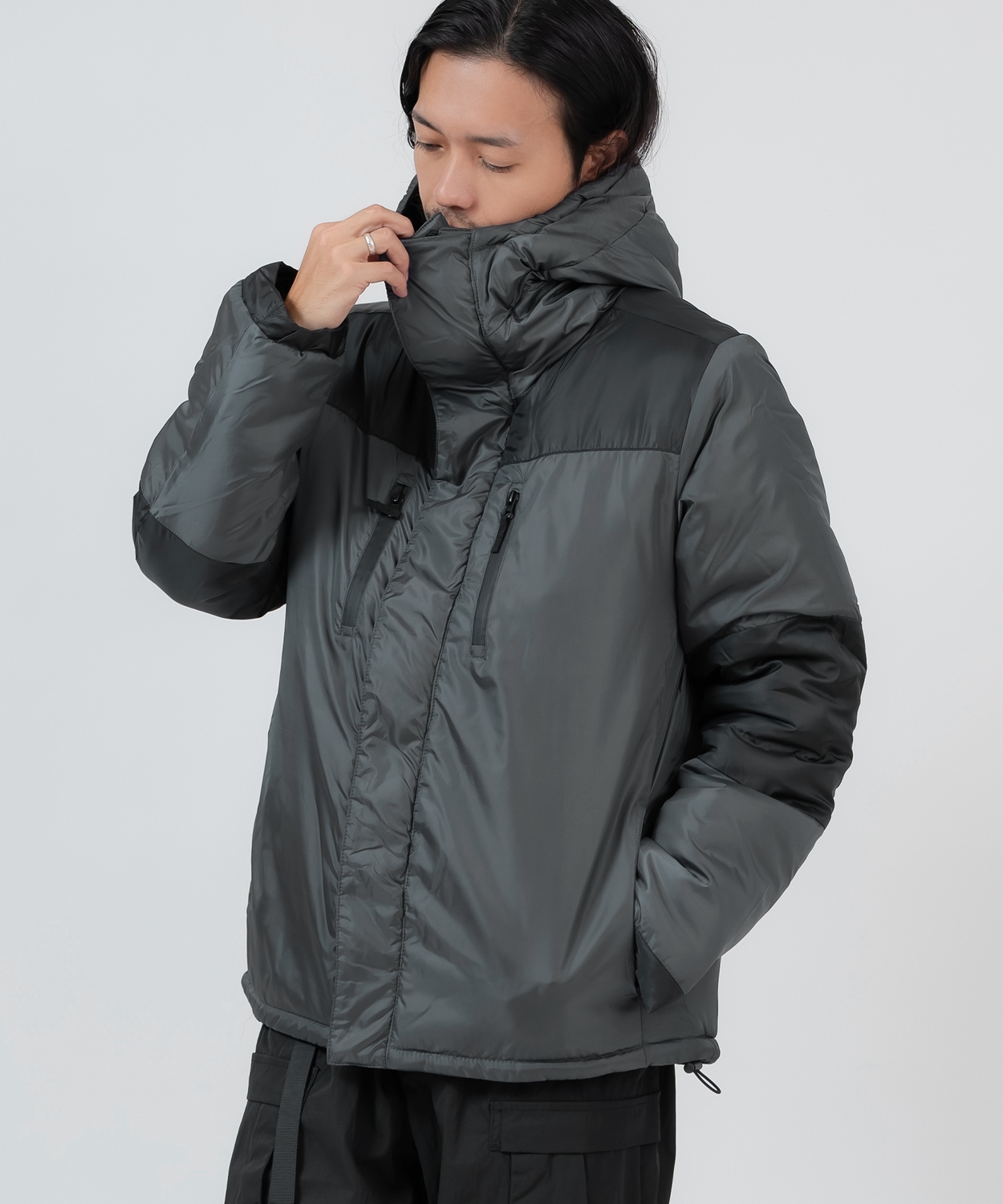 ダウンジャケット メンズ 中綿 ナイロン マウンテンパーカー フーディー ジャンパー アウター 防寒 オーバーサイズ アウトドア ストリート アメカジ | improves | 04