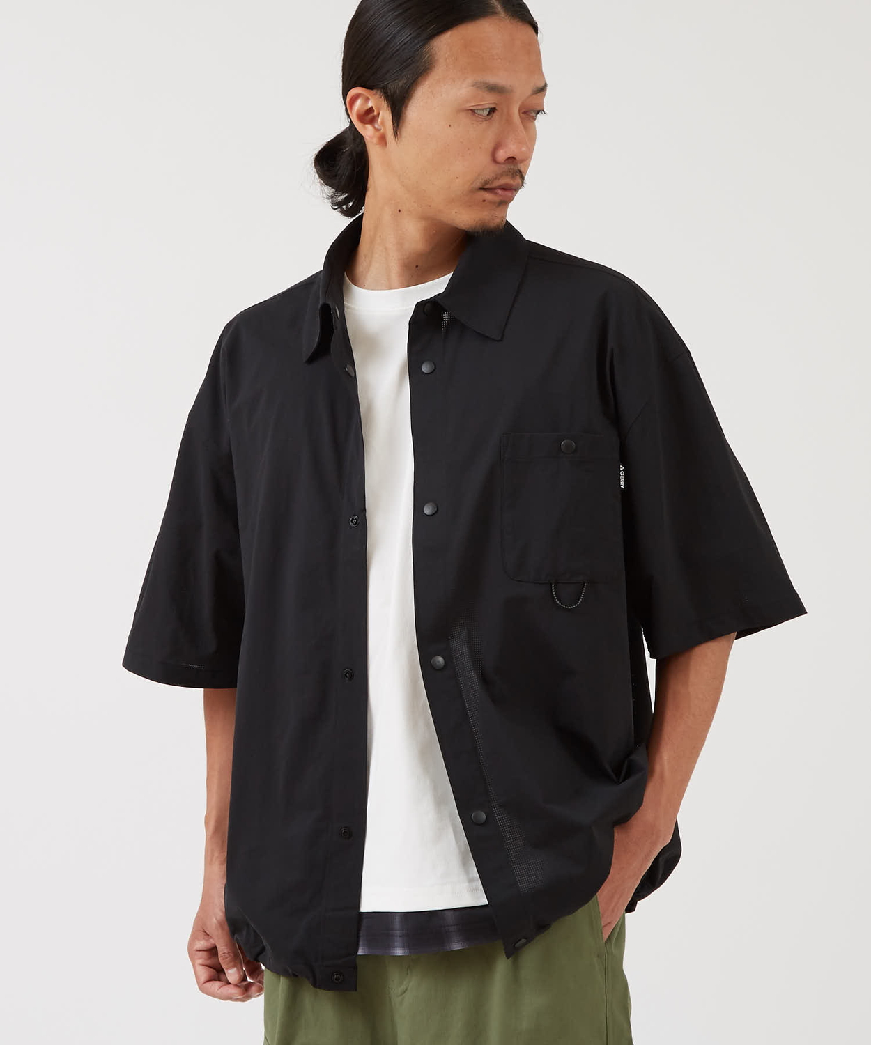 半袖シャツ メンズ GERRY ジェリー 別注 ビッグシャツ 吸水速乾 ドットエアー シンプル ベーシック 無地 スポーツ カジュアル ストリート | GERRY | 01