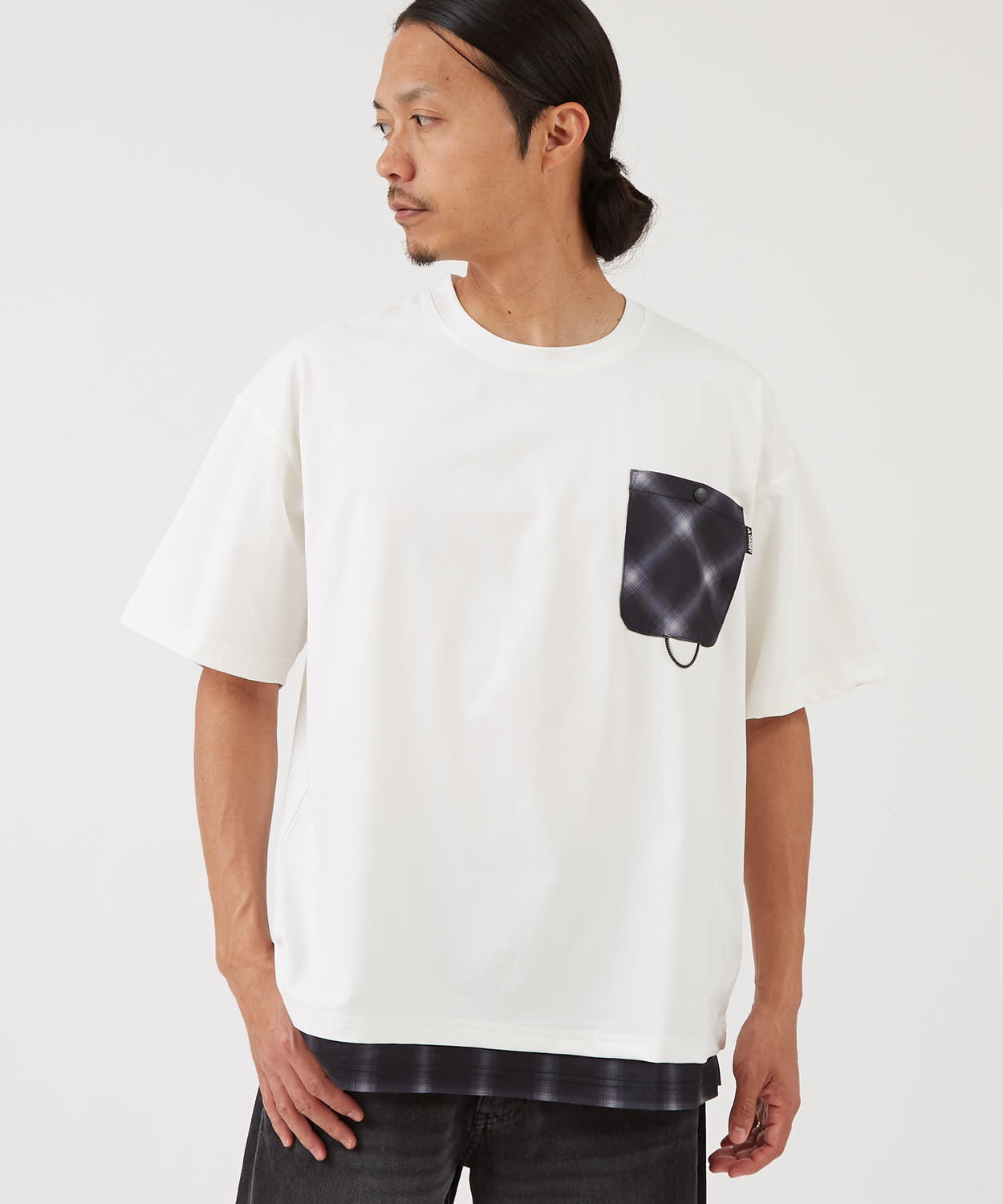 半袖Tシャツ メンズ GERRY ジェリー 裾ドローコード ドットエアー レイヤード カットソー アウトドア ストリート アメカジ 古着MIX ブラック ホワイト | GERRY | 01