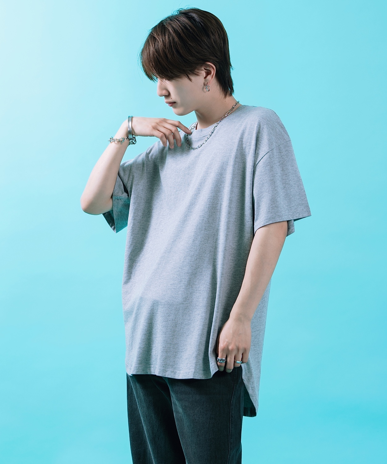 半袖Tシャツ メンズ レディース オーバーサイズ SHISKY イレギュラーヘム ロング丈 カットソー ビッグシルエット ストリート 韓国ファッション | improves | 03