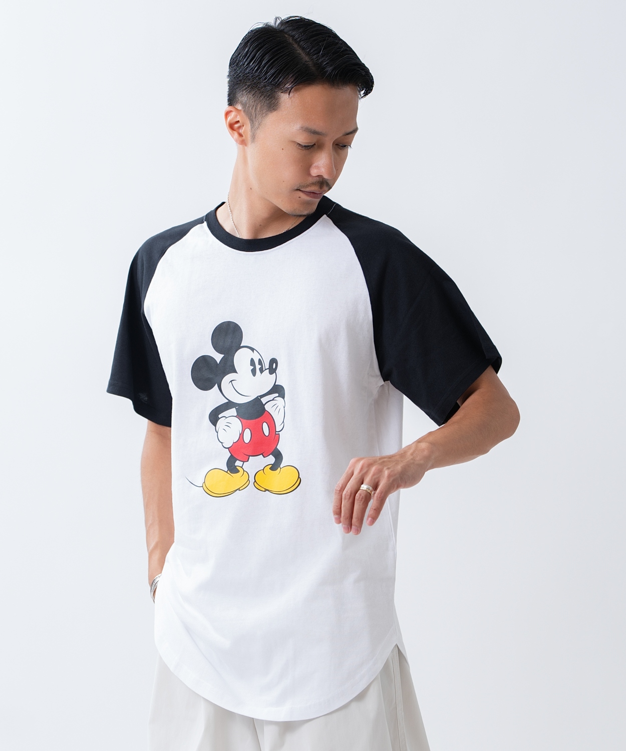 カットソー メンズ ミッキーマウス キャラT キャラクター 半袖 Tシャツ トップス ラグラン 綿100％ カジュアル アメカジ ストリート スケーター 古着MIX | improves | 02