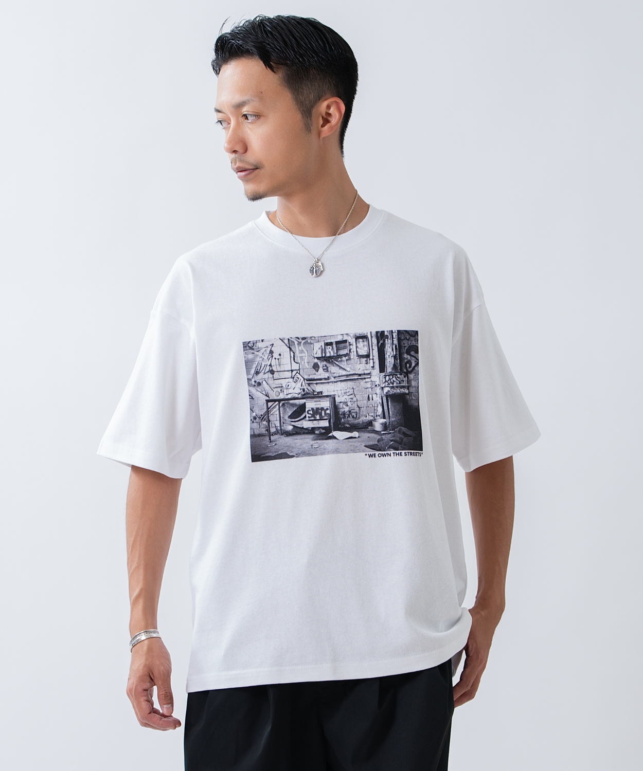 半袖Tシャツ メンズ オリジナルプリント 半袖Tシャツ ストリートフォト カットソー カジュアル アメカジ ストリート スケーター ホワイト | improves | 01