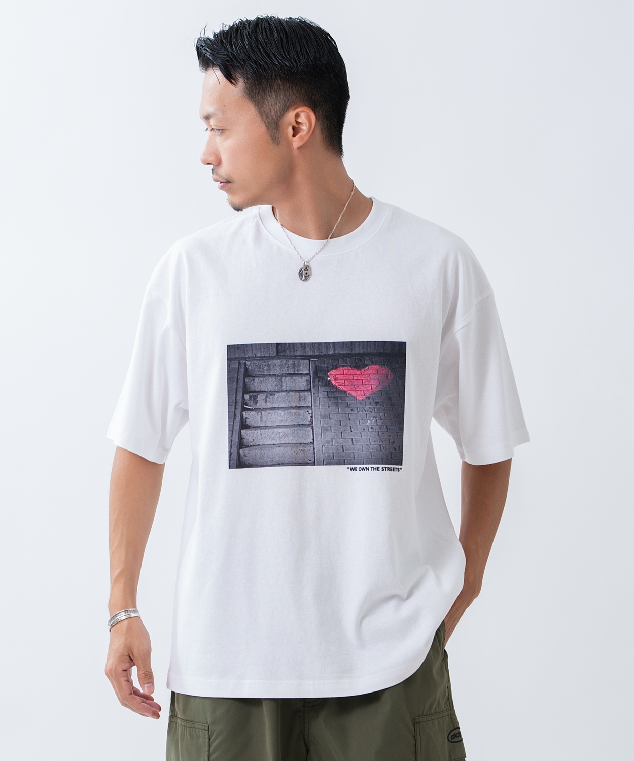半袖Tシャツ メンズ レディース　オリジナルプリント　ハート アート フォト　半袖Tシャツ カットソー カジュアル アメカジ ストリート　韓国ファッション | improves | 01