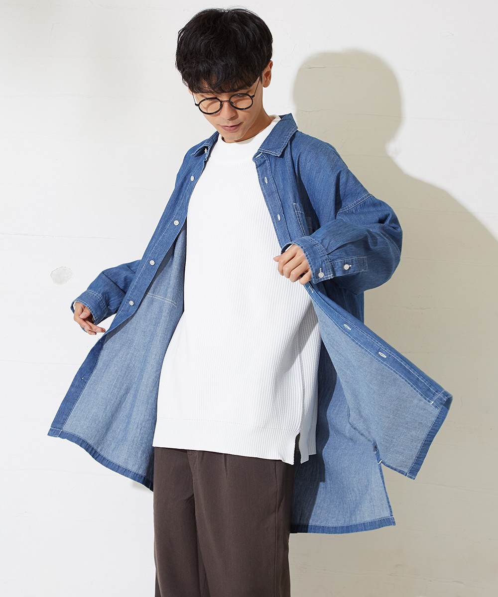 improves デニム ビッグシルエット シャツ メンズ 長袖 ビッグ