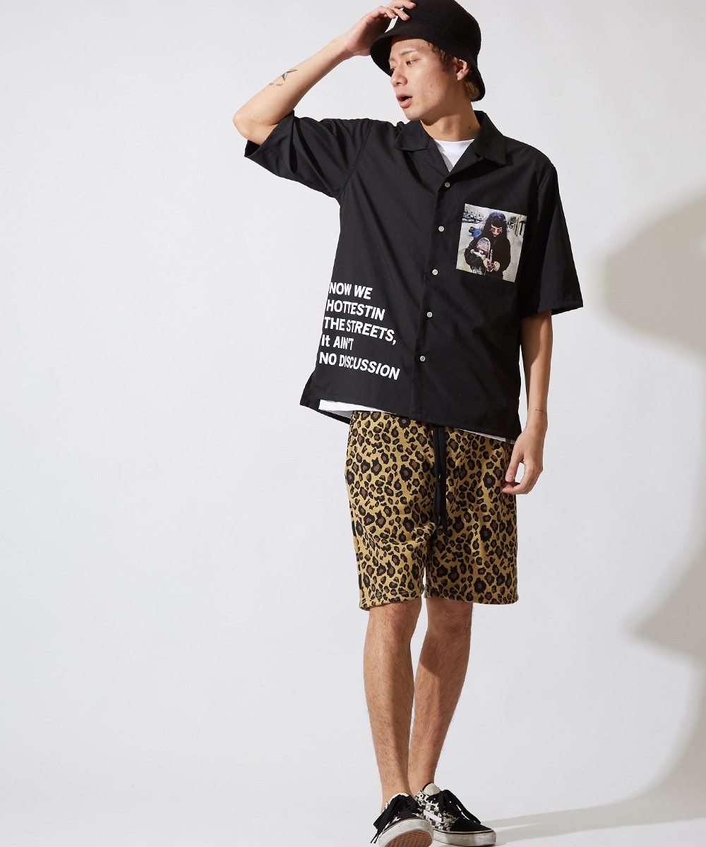 ジーンズ ハーフパンツ ヒョウ柄 アメカジ スケーター 50206_2.jpg