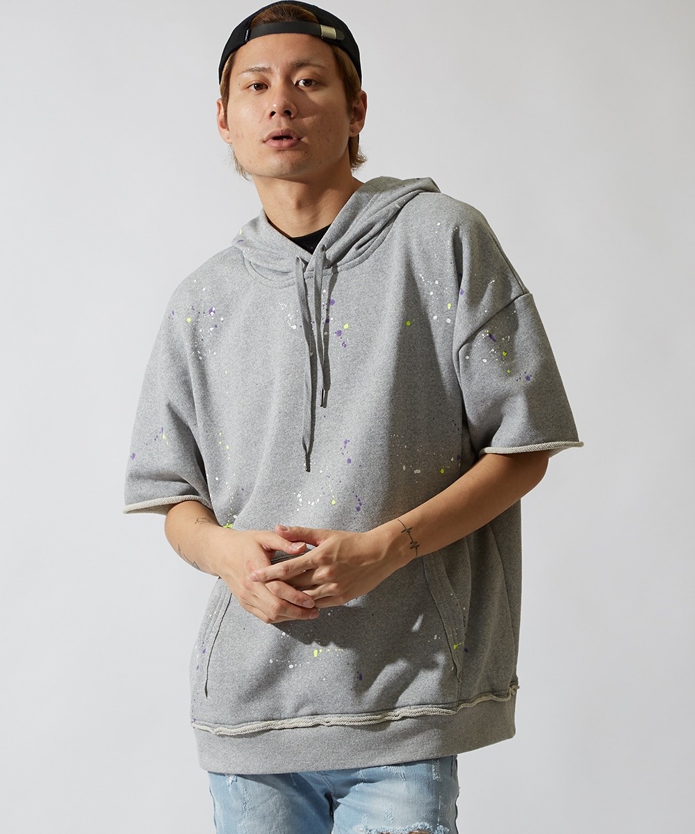 ビッグパーカー メンズ ビッグシルエット パーカー 半袖 スウェット スエット オーバーサイズ ビッグサイズ プルオーバー カットソー Improves インプローブス 通販 Yahoo ショッピング