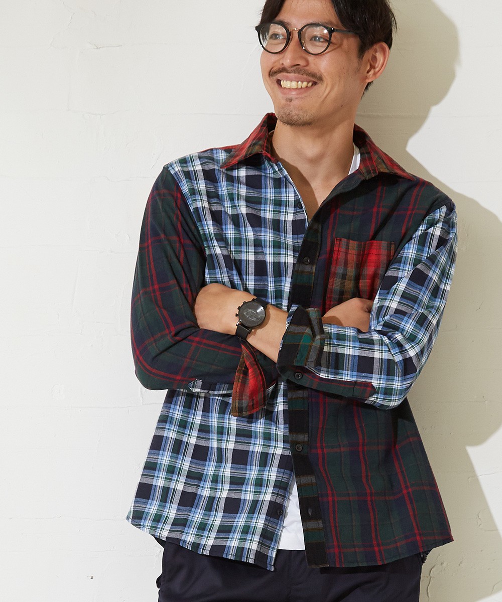チェックシャツ メンズ 韓国 ファッション チェック柄 シャツ 長袖シャツ ブロードシャツ コットンシャツ タータンチェック Improves Improves インプローブス 通販 Yahoo ショッピング