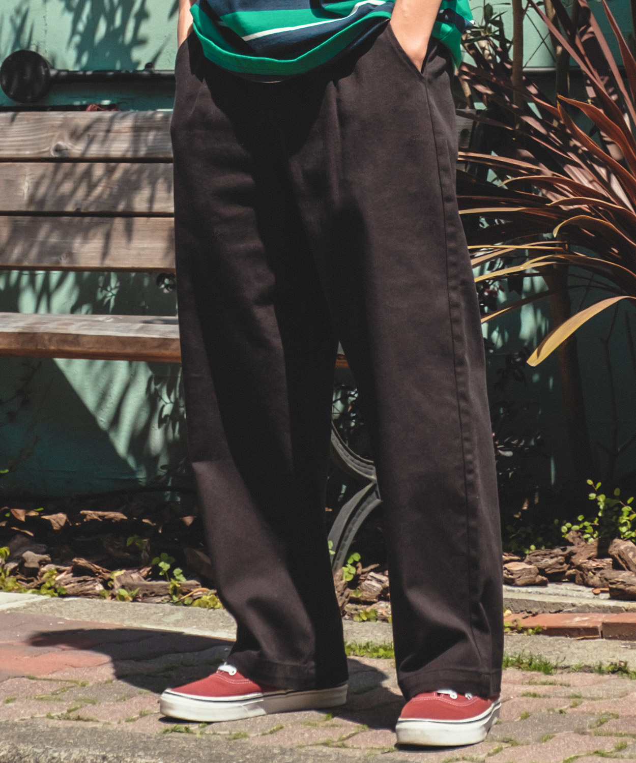 カツラギ ワイド タックパンツ メンズ レディース スラックス ワイドパンツ ワークパンツ バギーパンツ ゆったり 大きい ストリート スケボー アメカジ | improves | 01