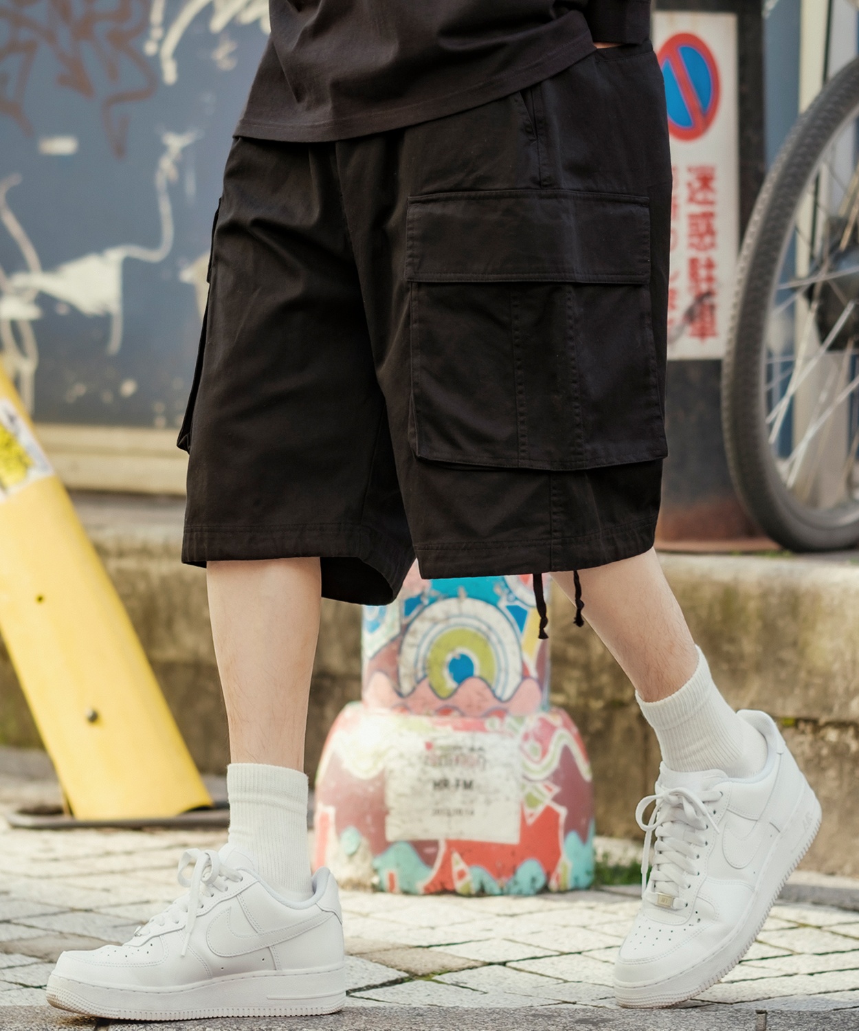 ワイド カーゴ ショートパンツ メンズ コットン カーゴショーツ