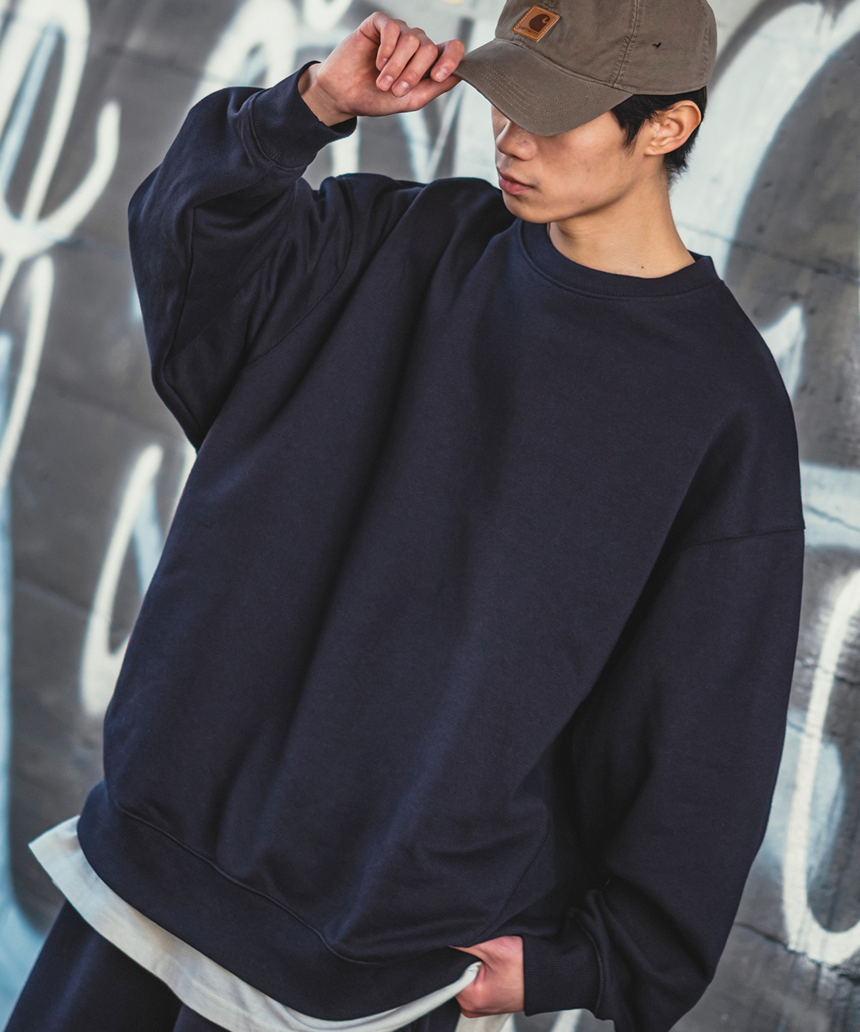 トレーナー メンズ 13.4オンス ヘビーウエイト 裏毛 クルーネック スウェット スエット オーバーサイズ シンプル 古着MIX スポーティー アスレジャー | improves | 03